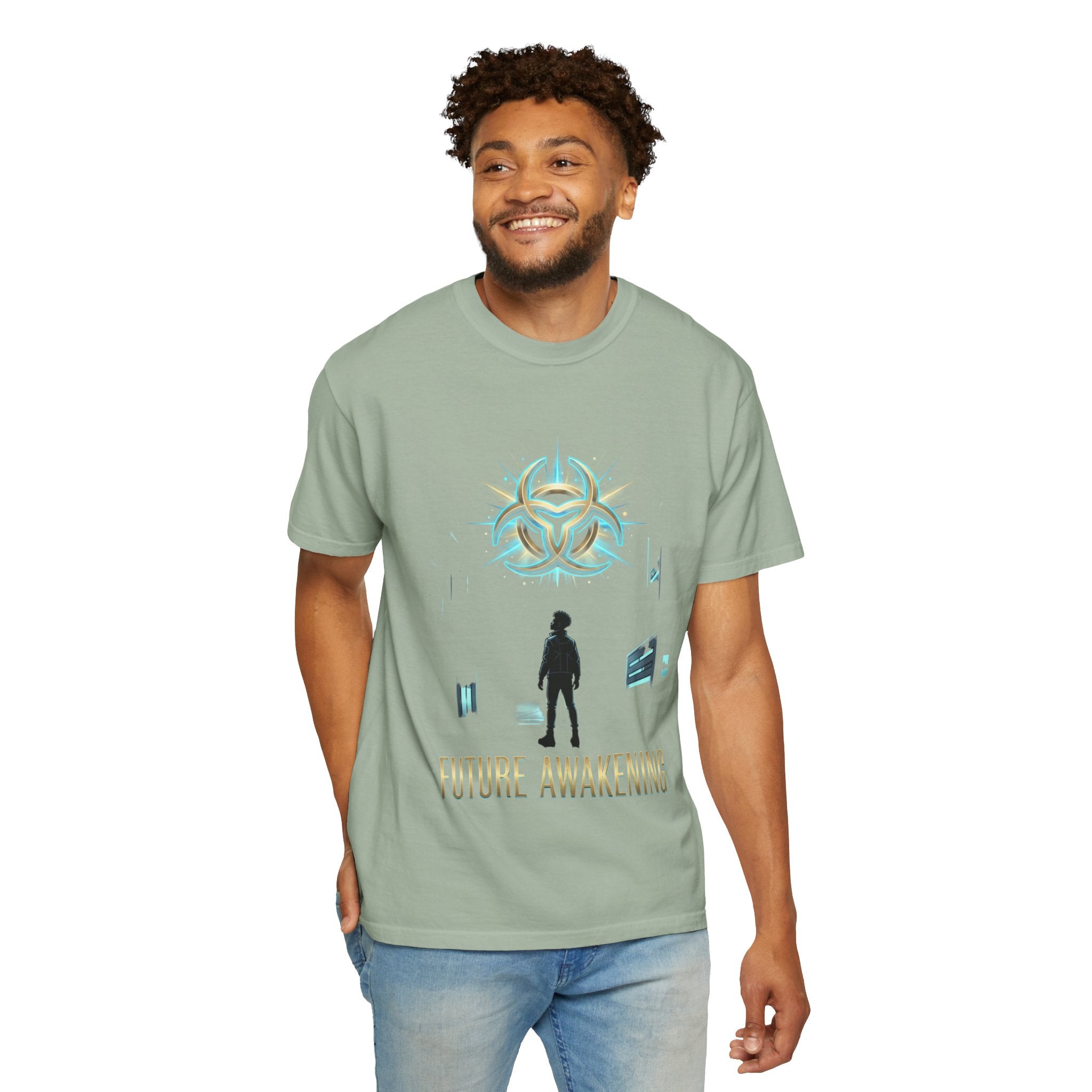 PRB Future Awakening T-Shirt | Sci-Fi Silhouette Graphic Tee by Printify