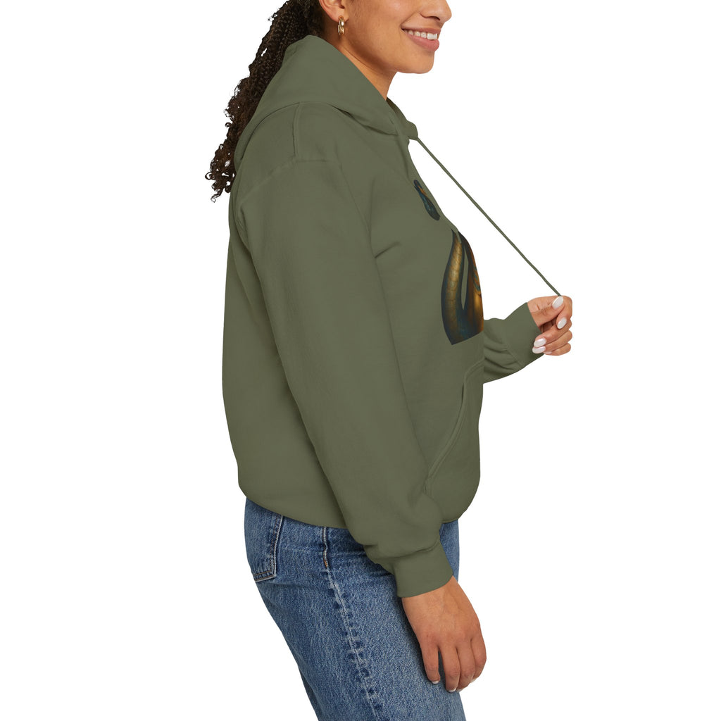 PRB Egyptian Goddess Portrait Hoodie | Serpent Headdress, Ancient Queen Art by Power Runs Black