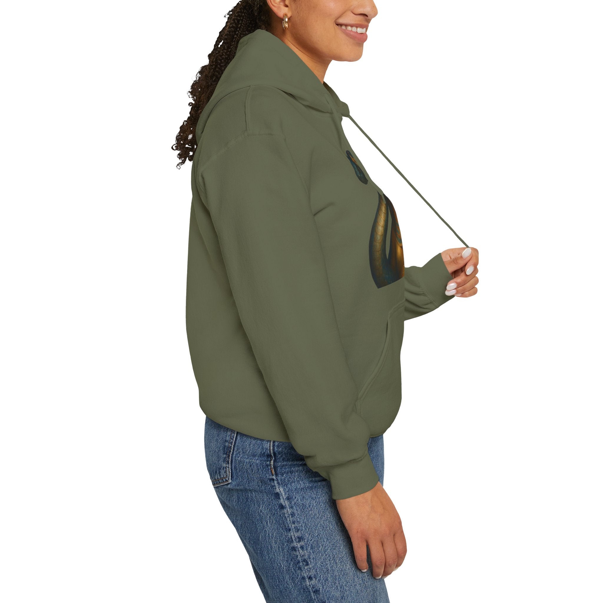 PRB Egyptian Goddess Portrait Hoodie | Serpent Headdress, Ancient Queen Art by Power Runs Black