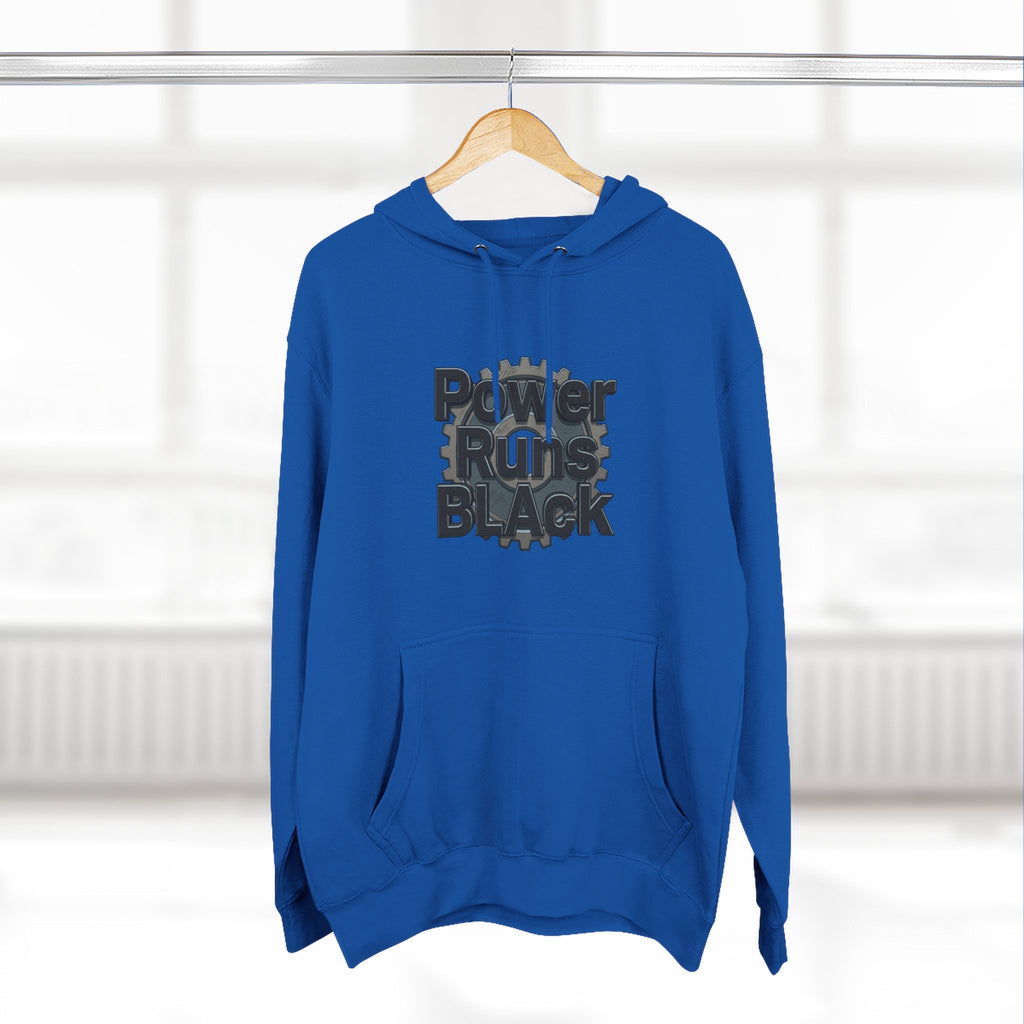 PRB Built of Power Graphic Hoodie — ‘Power Runs Black’ Industrial Mech Design by Power Runs Black