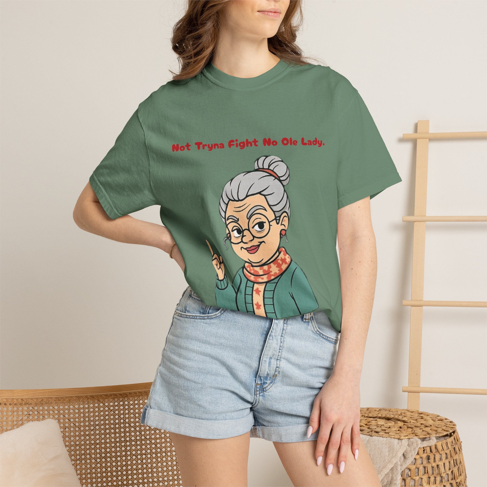 PRB Not Tryna Fight No Ole Lady T-shirt | Funny Grandma Graphic Tee by Printify