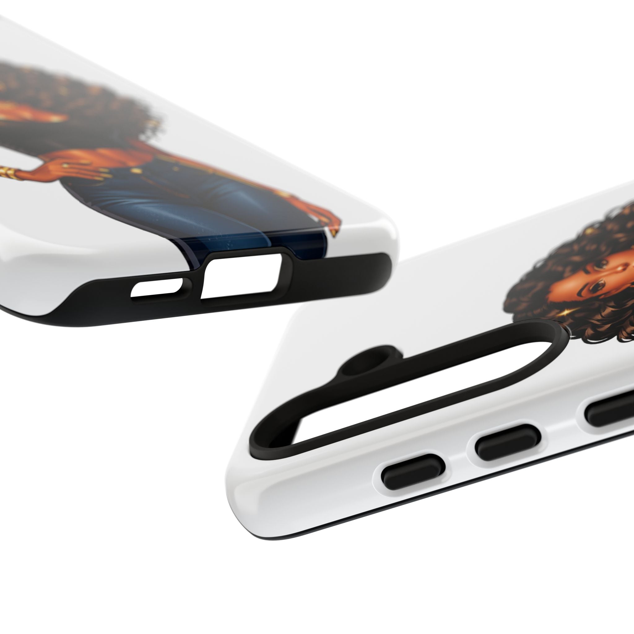 Pretty Rich Bitch by PRB Curly Hair Phone Case by Power Runs Black