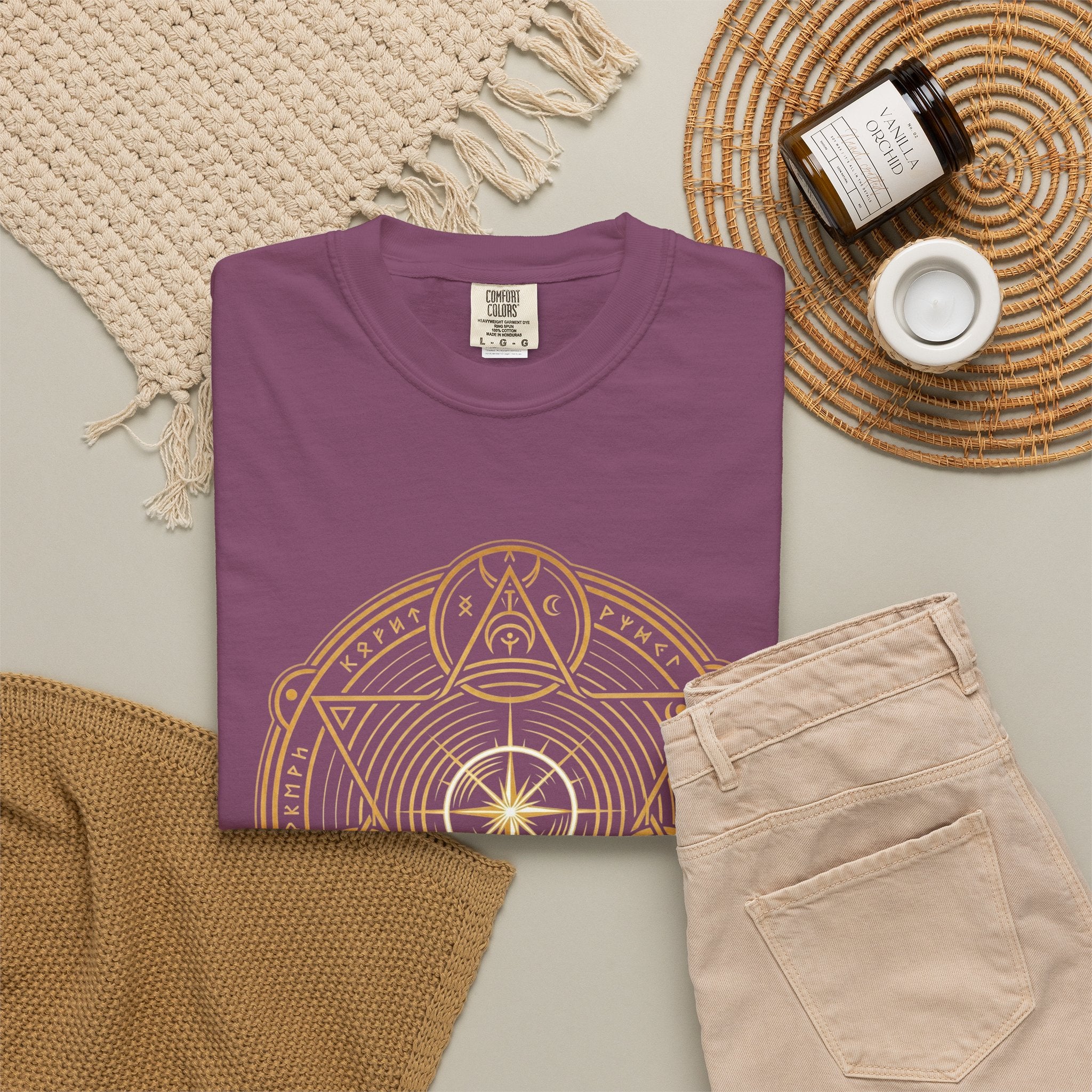 Power Runs Black PRB — Veyra Kain Geometric Sigil Tee with “Too Much Becomes Ruin” Graphic T-Shirt by Printify