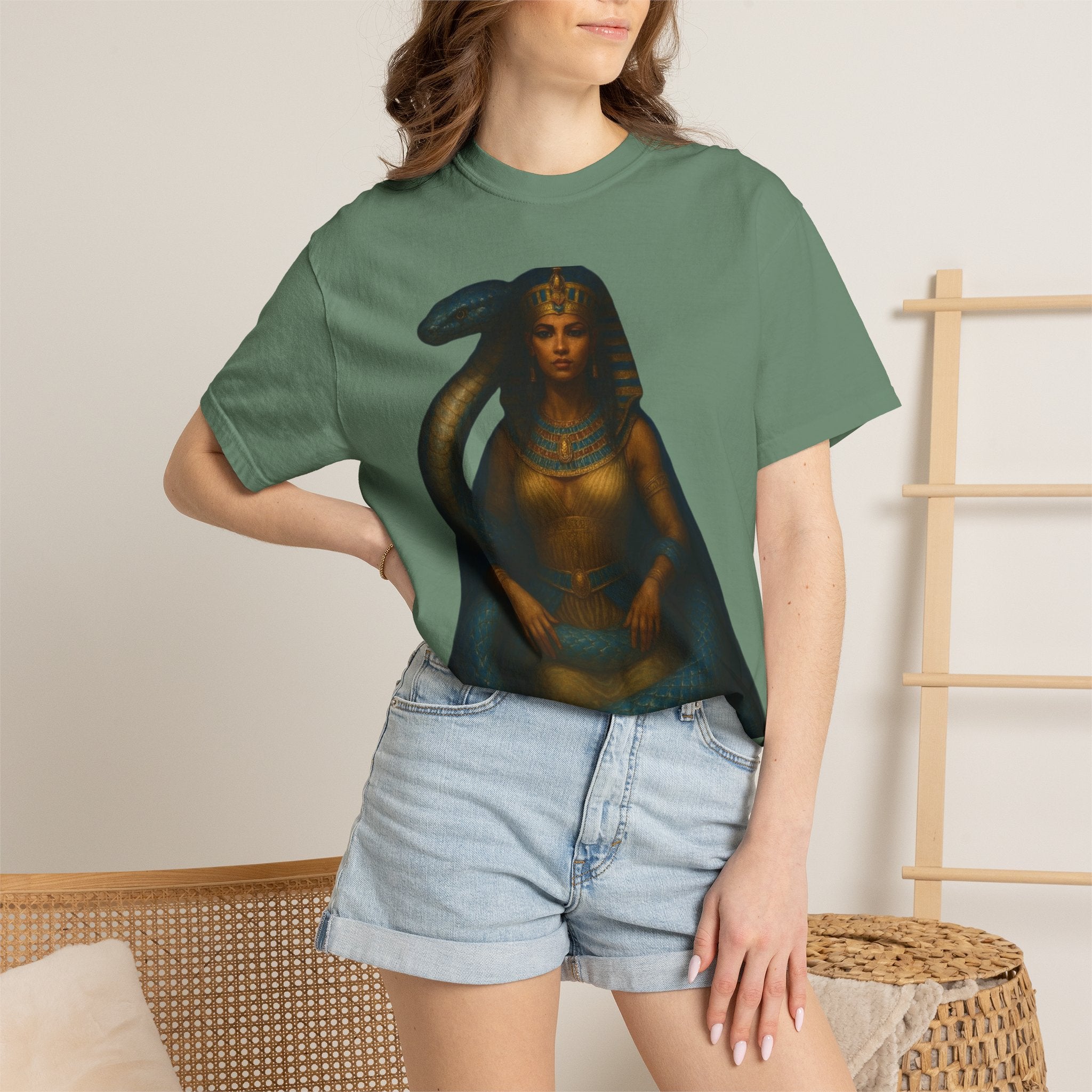 PRB Egyptian Goddess with Snake T-Shirt | Pharaoh Serpent Art Tee by Printify