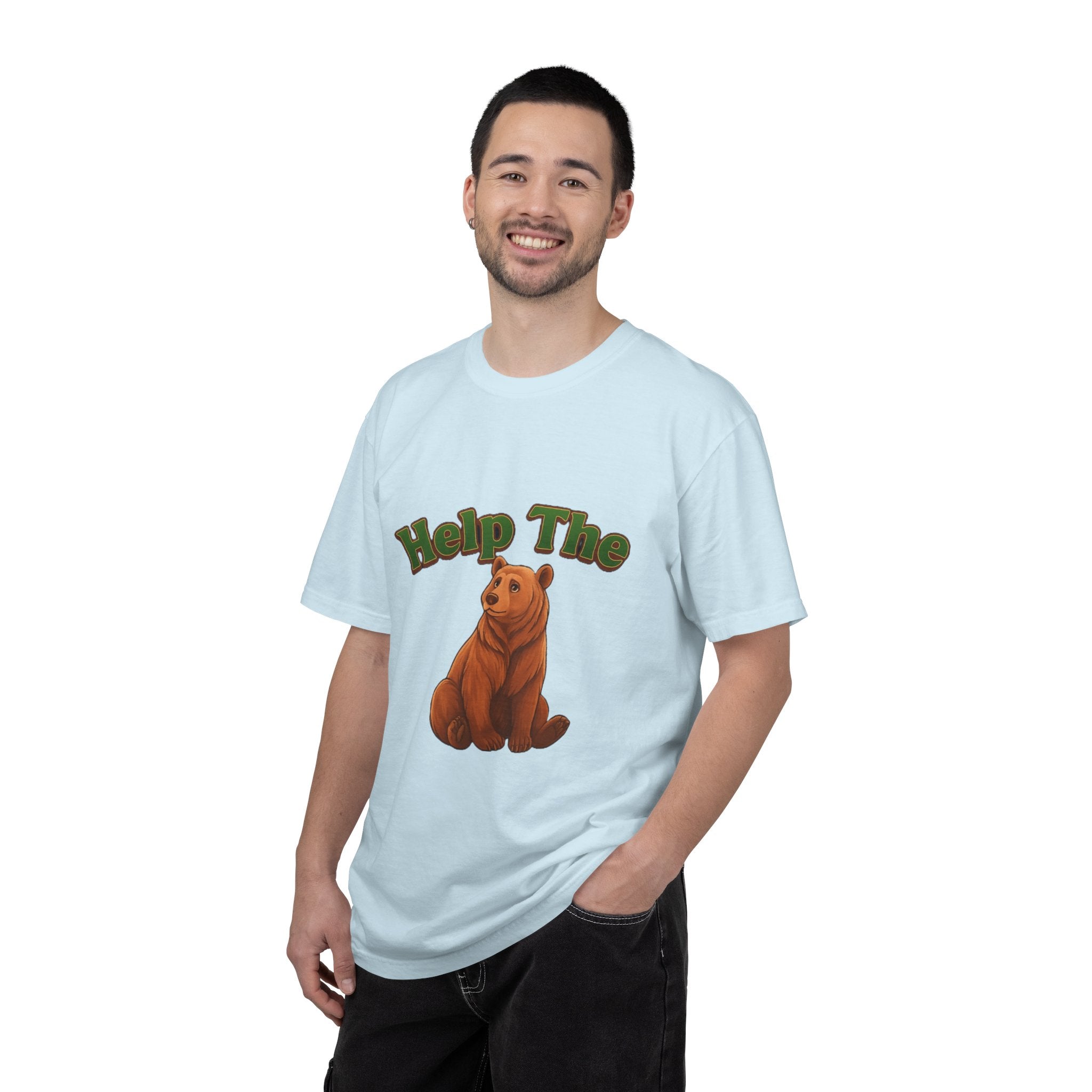 Power Runs Black PRB Help The Bear T-shirt | Cute Sitting Bear Illustration by Power Runs Black