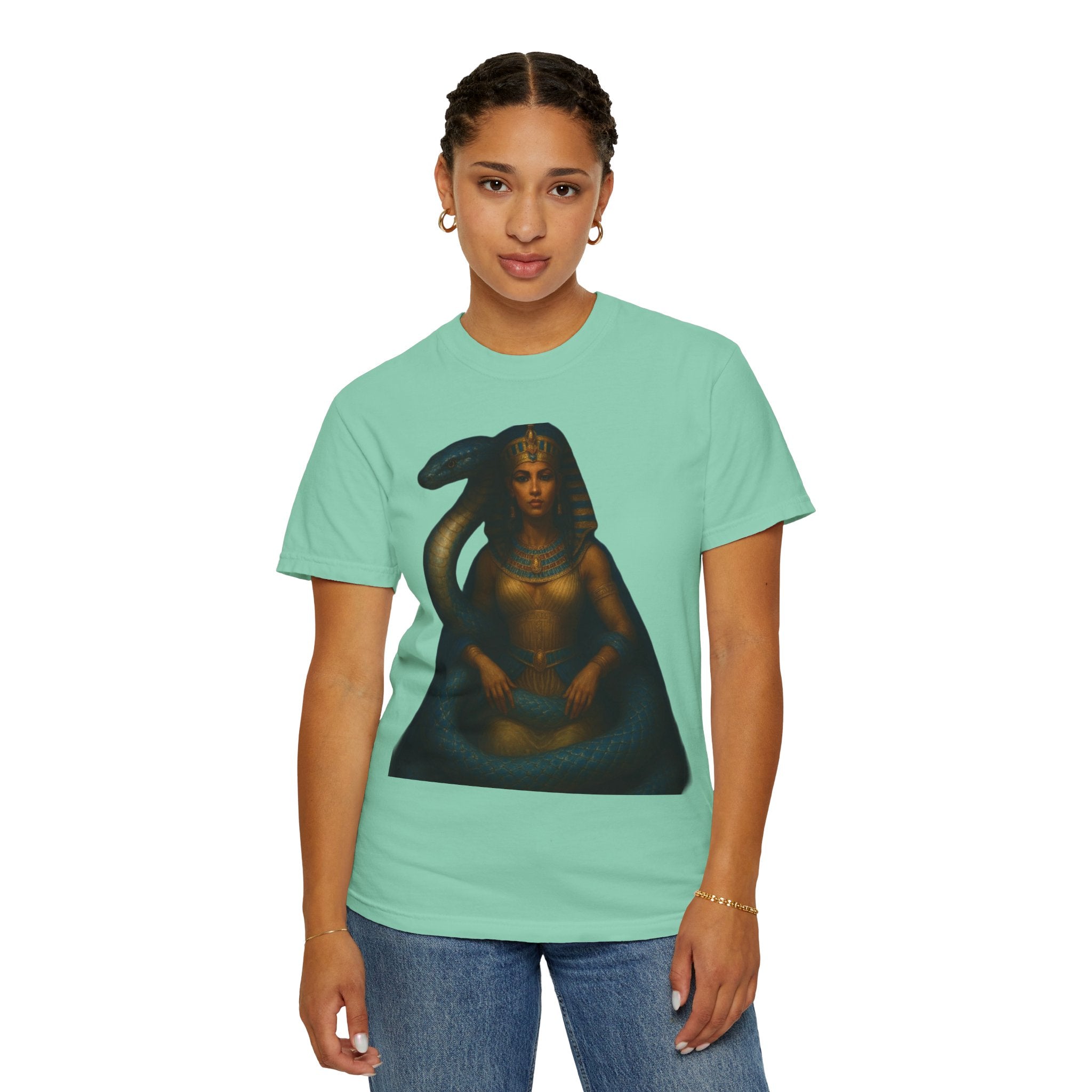 PRB Egyptian Goddess with Snake T-Shirt | Pharaoh Serpent Art Tee by Power Runs Black