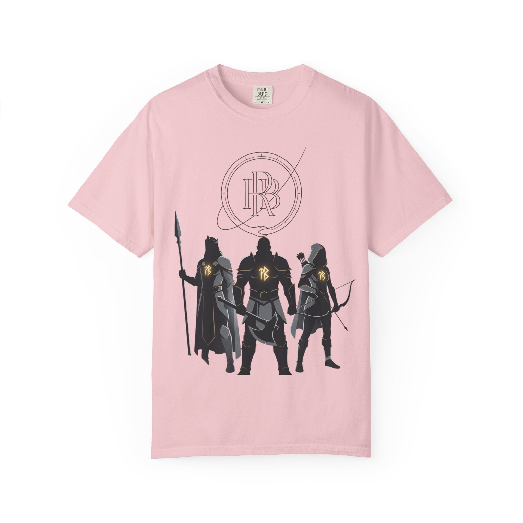 Printify PRB Fantasy Warrior Party T-Shirt — Knight, Archer & Spearfighter Silhouette Tee - T-Shirt