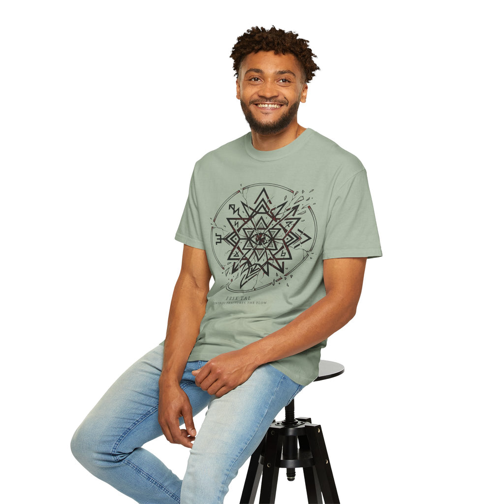 Power Runs Black PRB Eryx Tal Geometric Mandala T-Shirt — Symmetric Star Graphic Tee by Power Runs Black