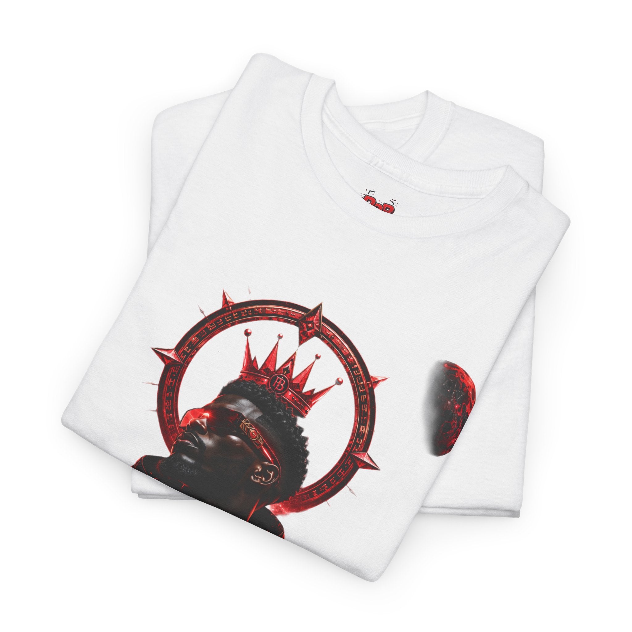Power Runs Black Red Angel Graphics Tee by Printify