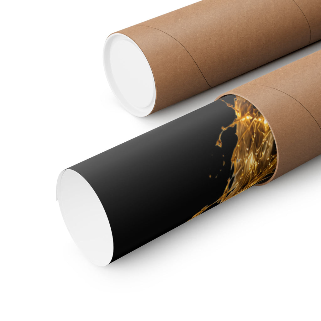 Power Runs Black Matte Poster — Afrocentric Gold Goddess Wall Art by Power Runs Black
