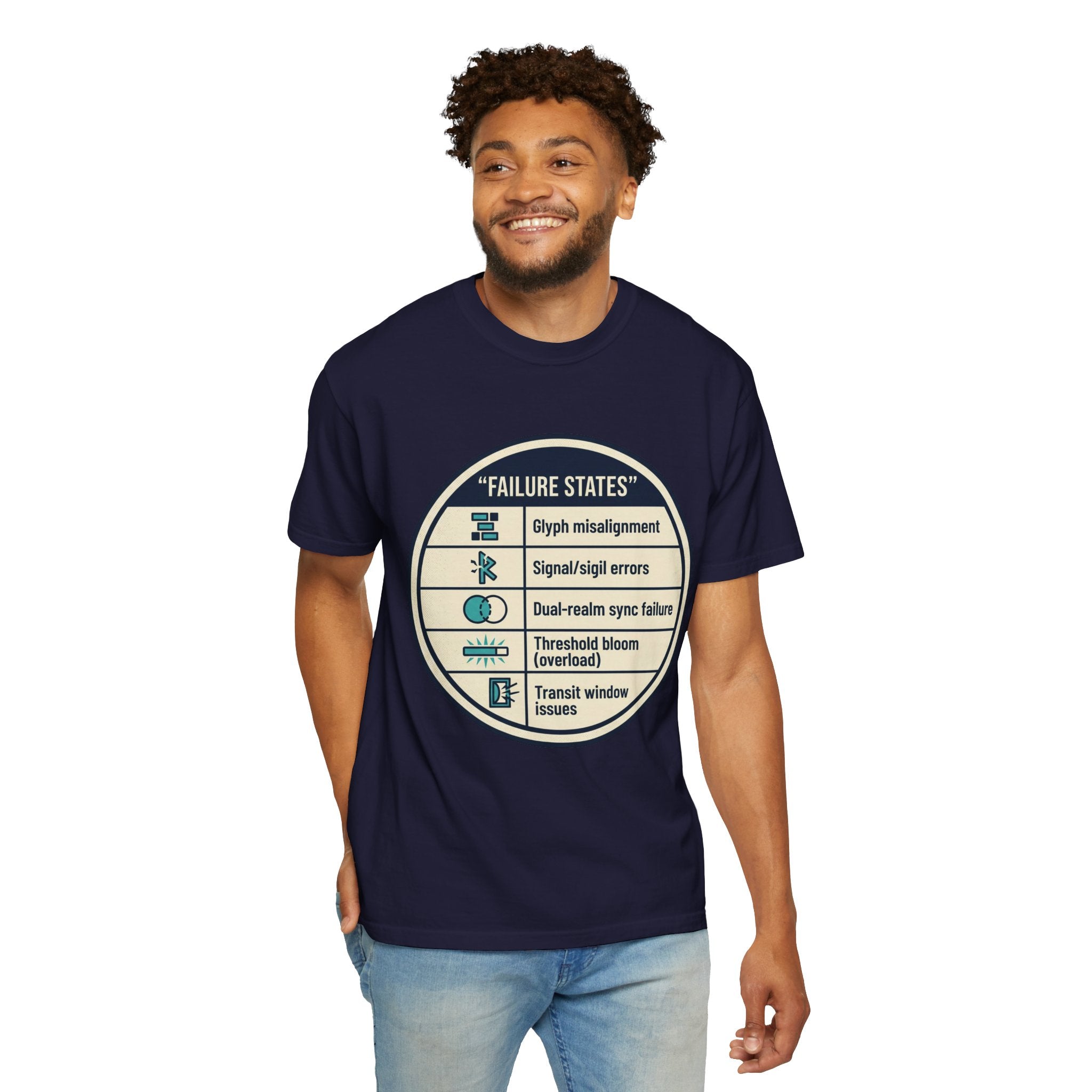 Power Runs Black PRB Failure States T-Shirt — Sci‑Fi Status Badge Graphic Tee by Printify