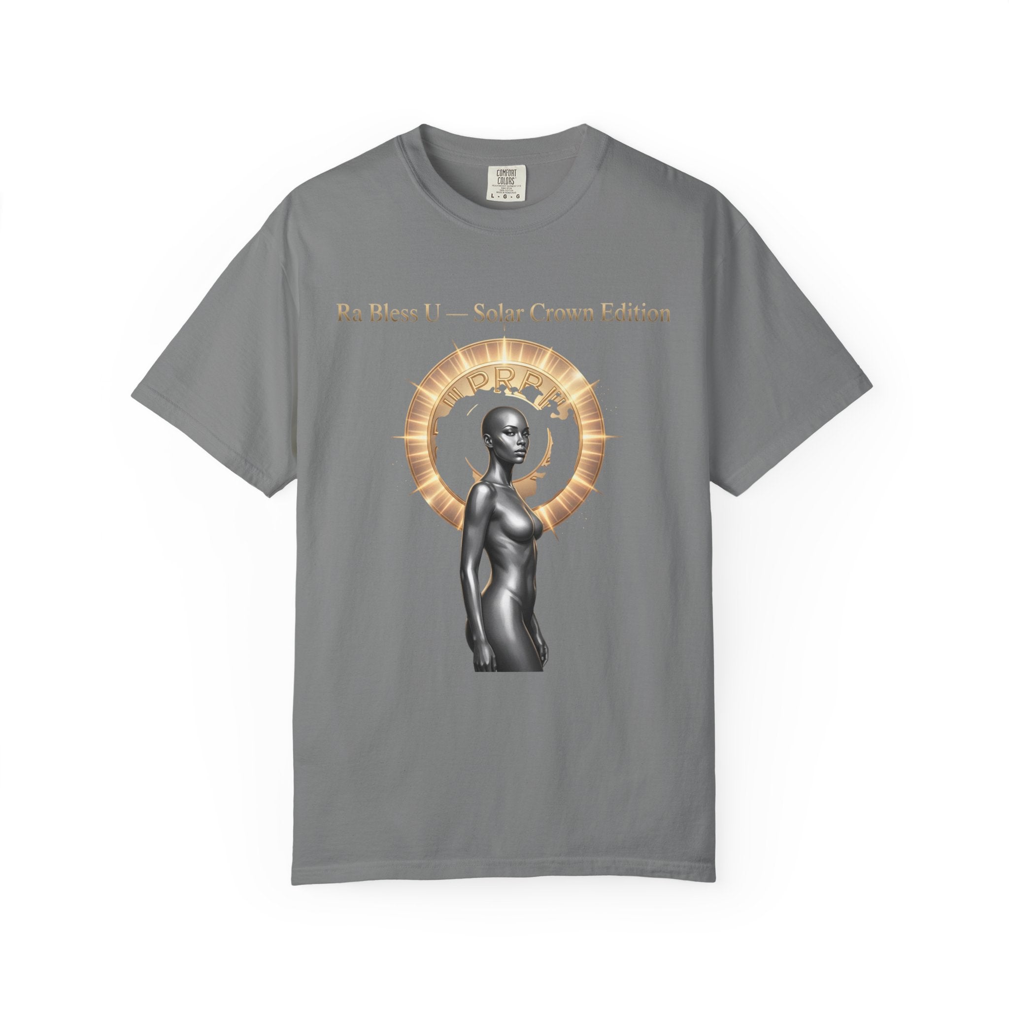 Printify PRB Solar Crown T-Shirt — "Ra Bless U" Artistic Goddess Graphic Tee - T-Shirt