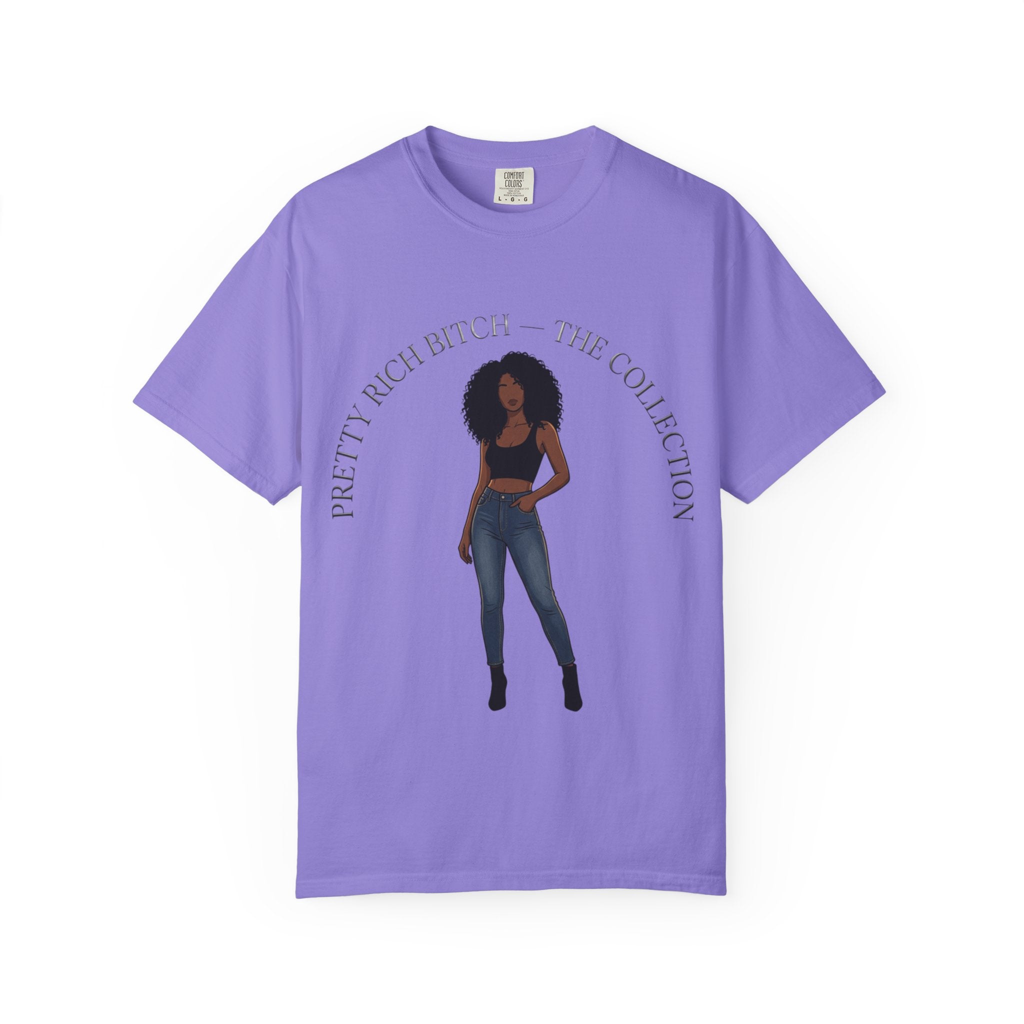 Pretty Rich Bitch The Collection by PRB Graphic Tee (Afro Curly Woman) by Power Runs Black