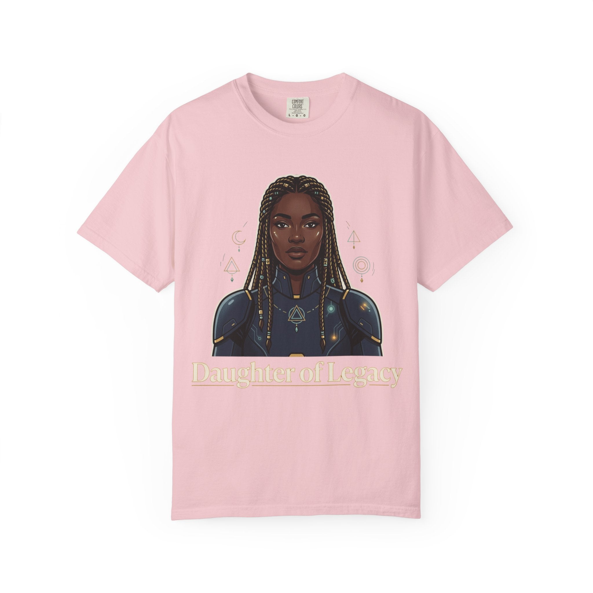 Power Runs Black Daughter of Legacy Graphic T-Shirt | Black Girl Magic Portrait Tee by Printify