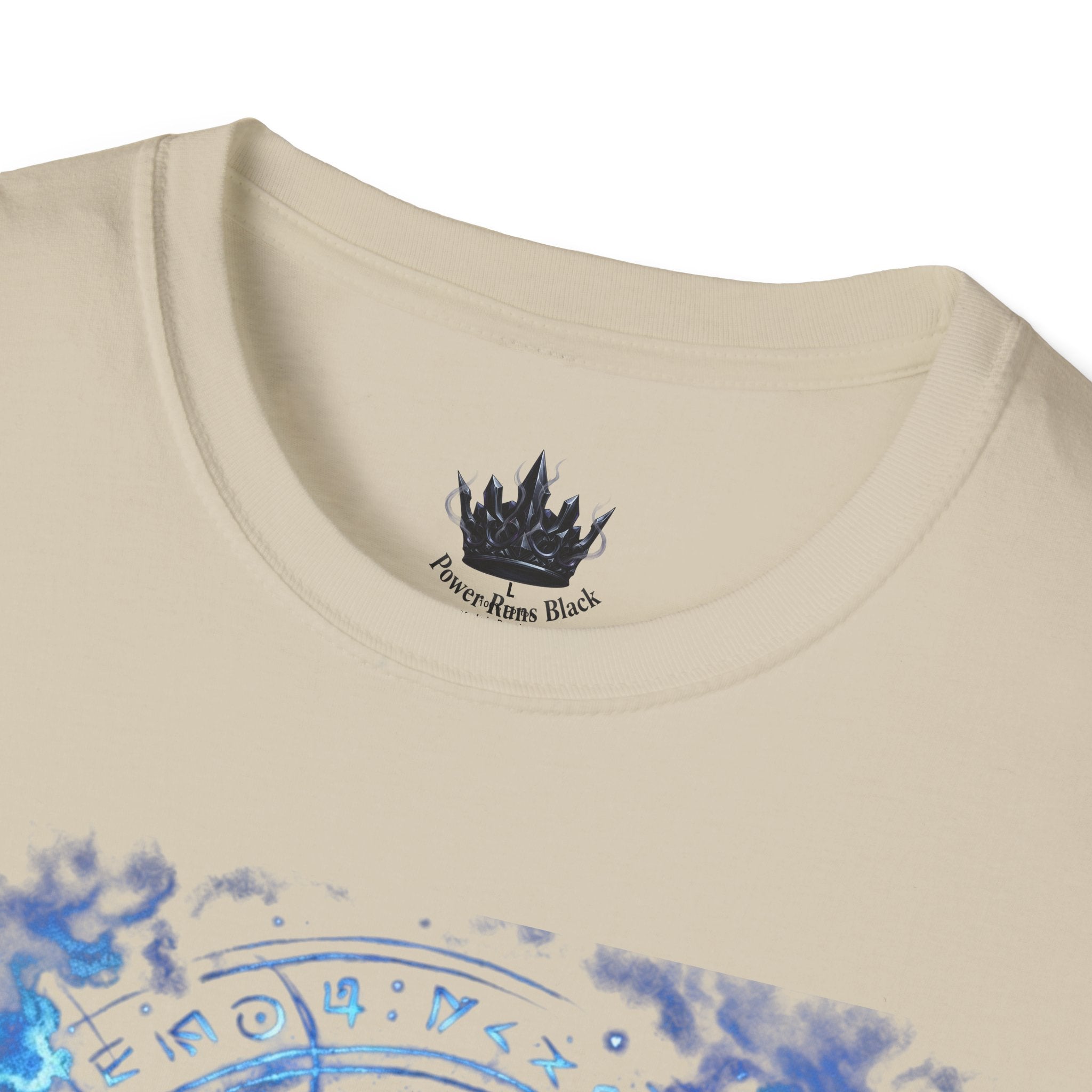 PRB Mystic Oceanic Spell T-Shirt — Blue Serpent & Moon Magic Tee by Power Runs Black