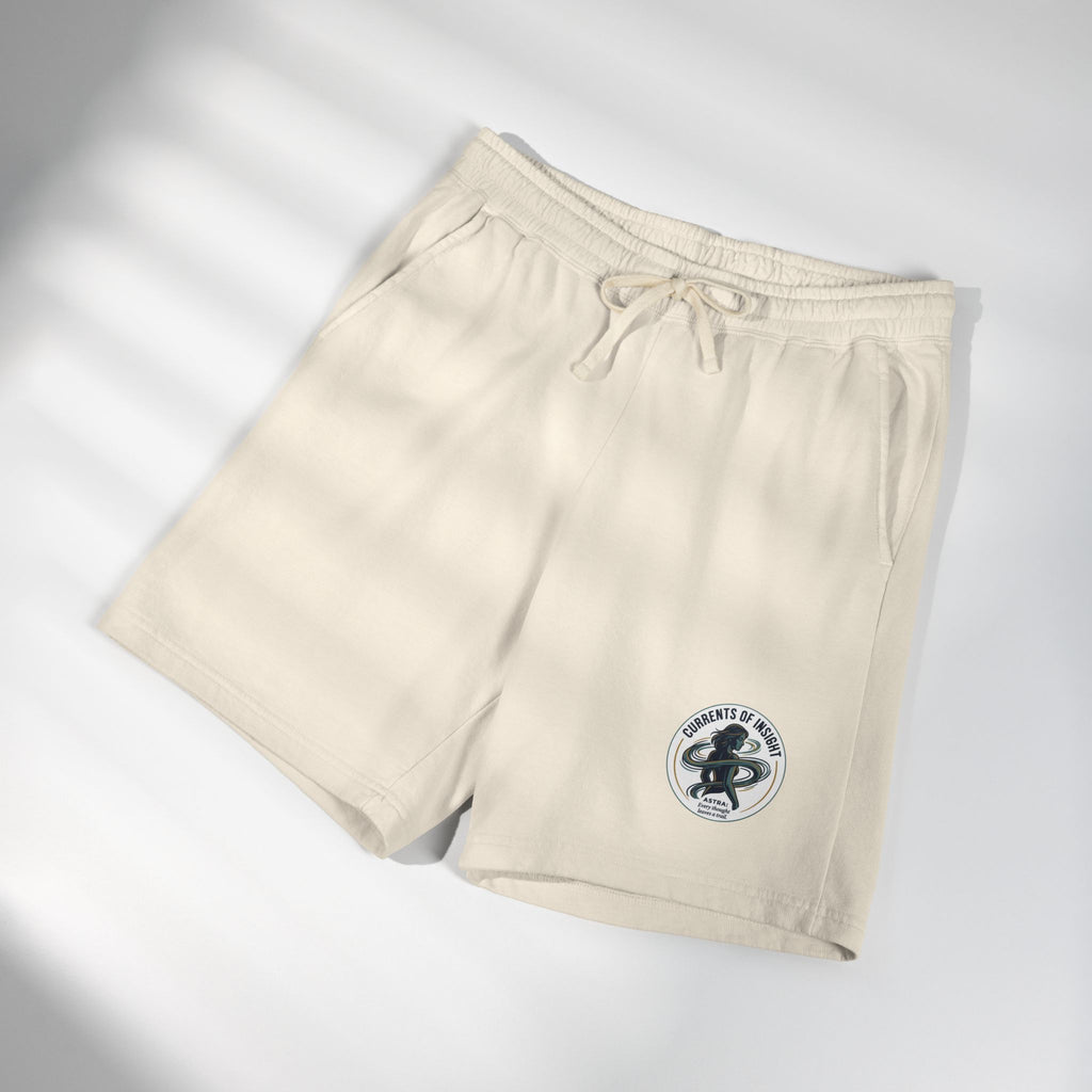 Power Runs Black Lightweight Fleece Sweat Shorts — Vintage Surf Patch by Power Runs Black