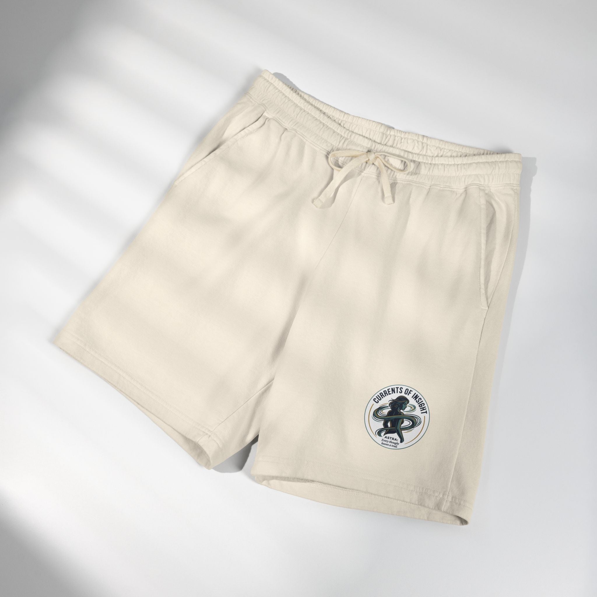 Power Runs Black Lightweight Fleece Sweat Shorts — Vintage Surf Patch by Power Runs Black