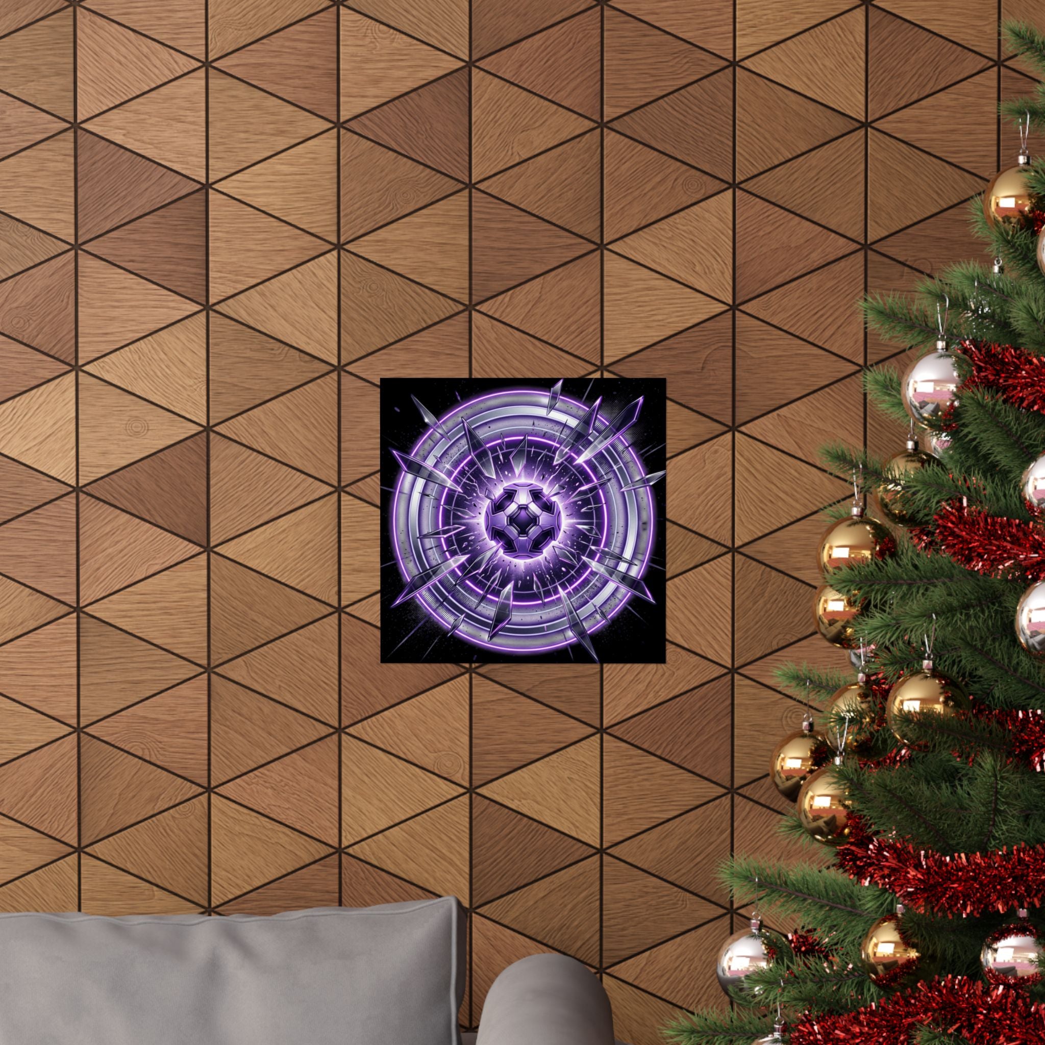 Power Runs Black Purple Energy Shield Matte Poster by Power Runs Black