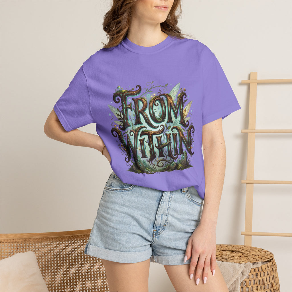 PRB From Within T-shirt | Nature Typography Forest Illustration by Power Runs Black