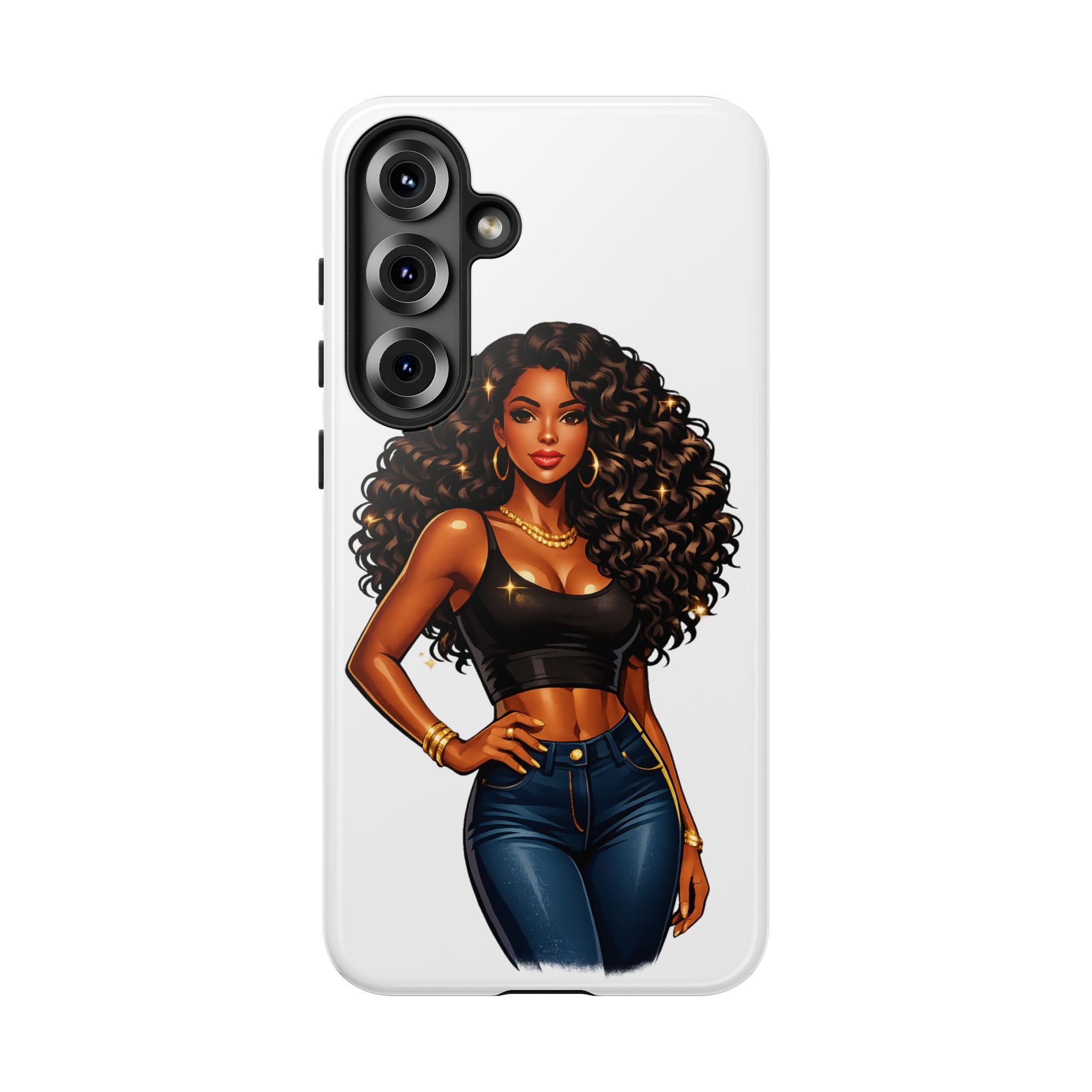 Pretty Rich Bitch by PRB Curly Hair Phone Case by Printify