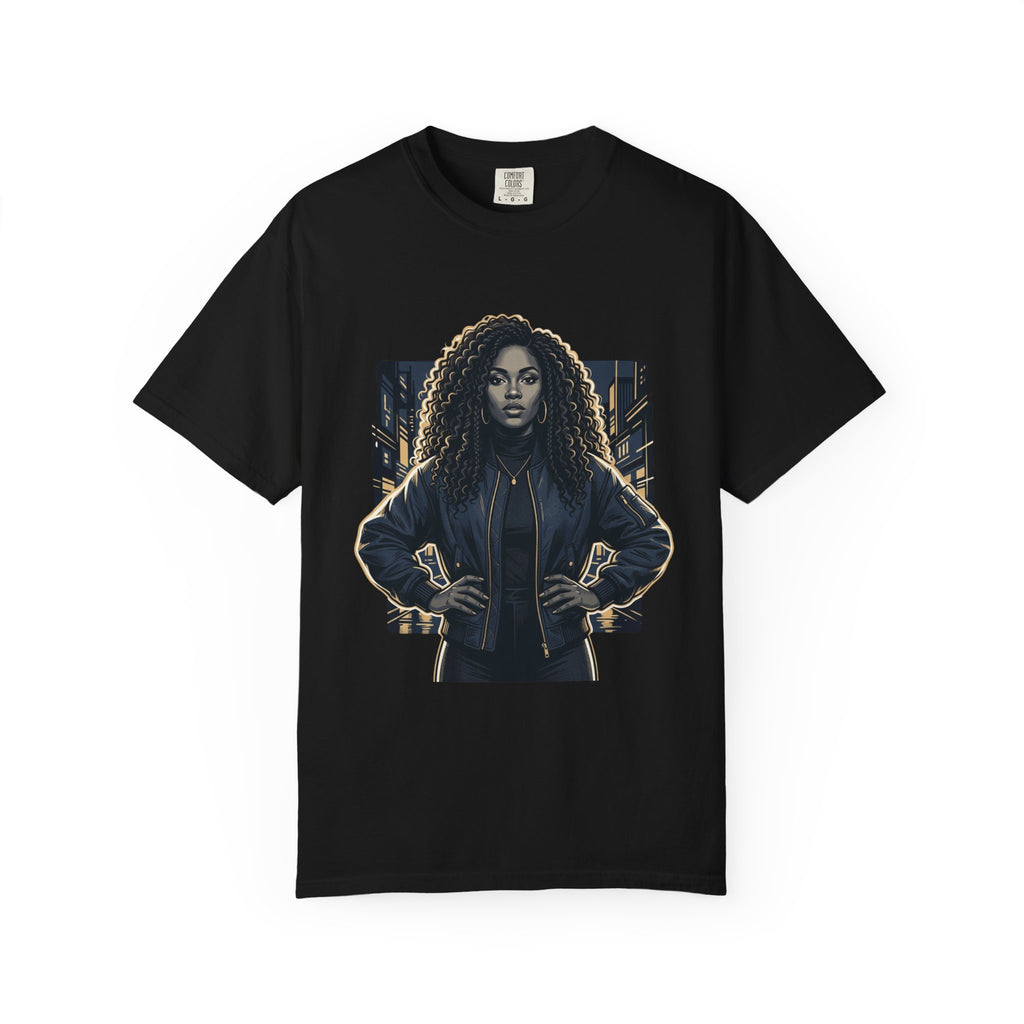 Pretty Rich Bitch The Collection by PRB T-Shirt — Bold Graphic Tee with Empowered Woman Portrait by Power Runs Black