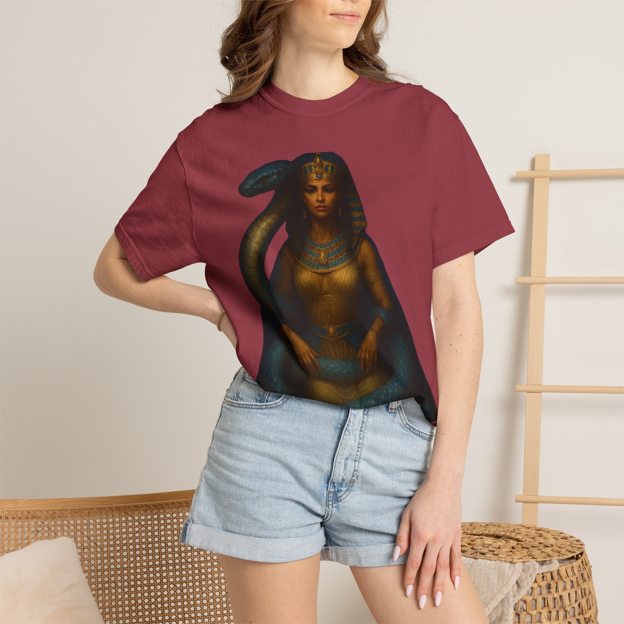 PRB Egyptian Goddess with Snake T-Shirt | Pharaoh Serpent Art Tee by Printify