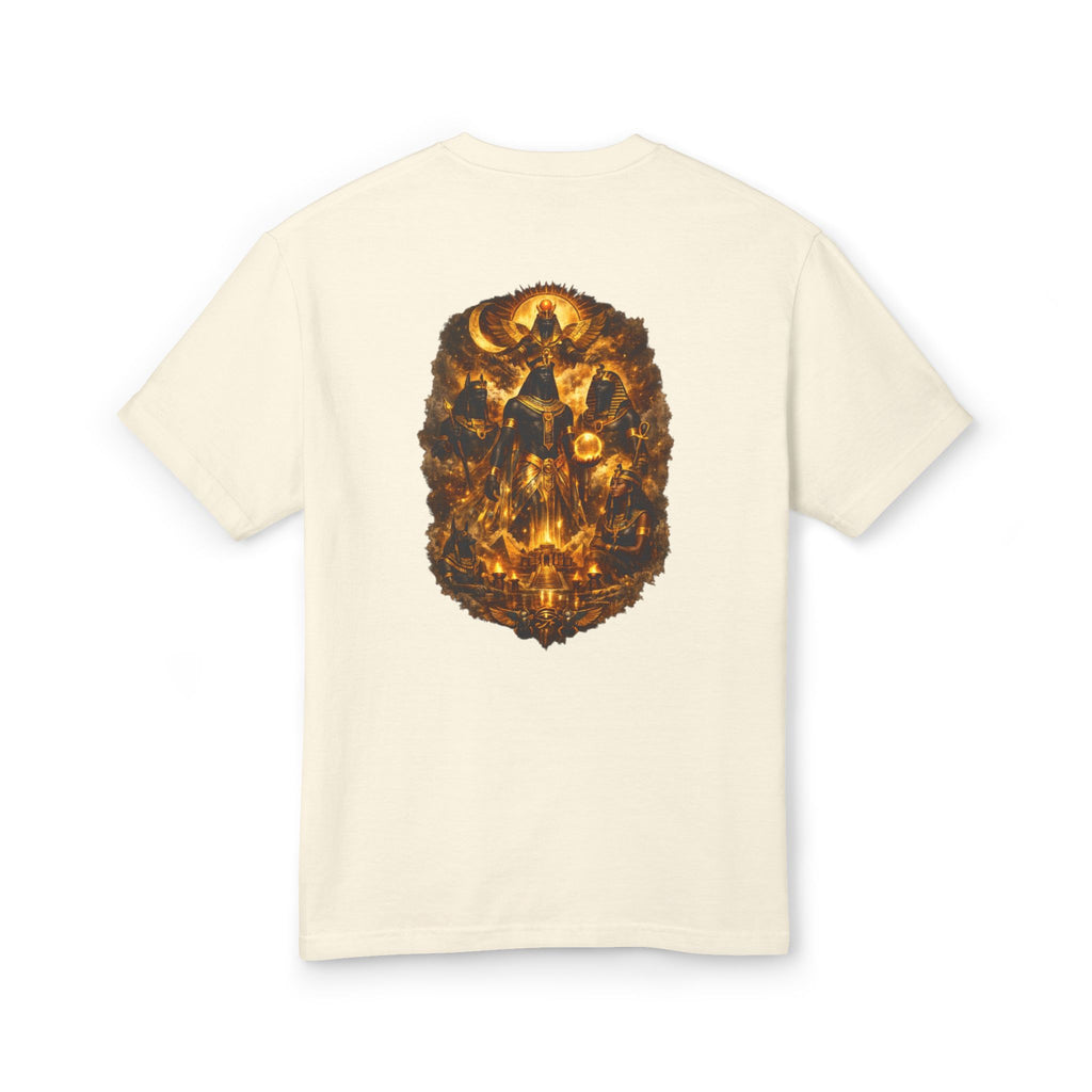 PRB Graphic Tee — Golden Gothic Shield Chest & Back Design by Power Runs Black