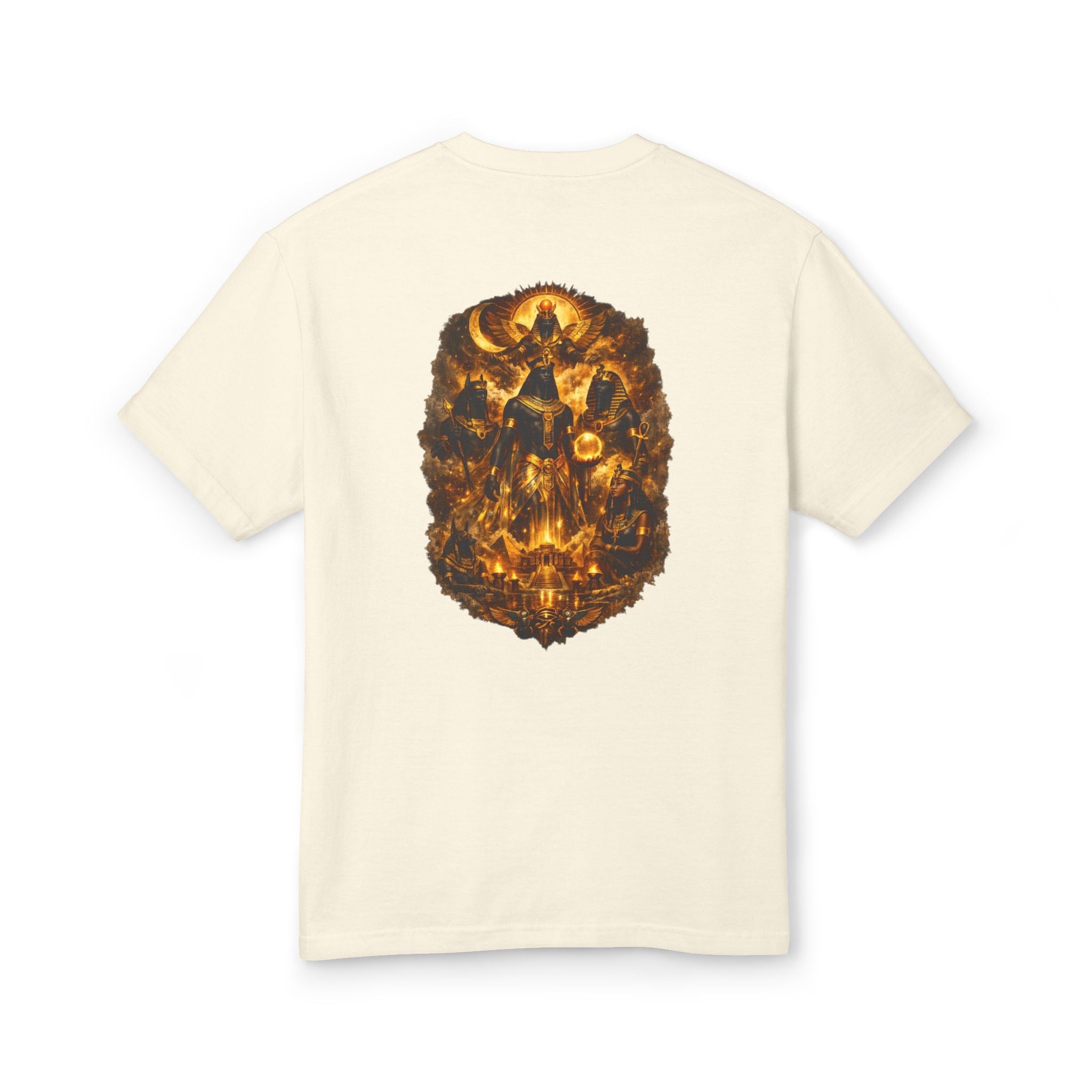 PRB Graphic Tee — Golden Gothic Shield Chest & Back Design by Power Runs Black
