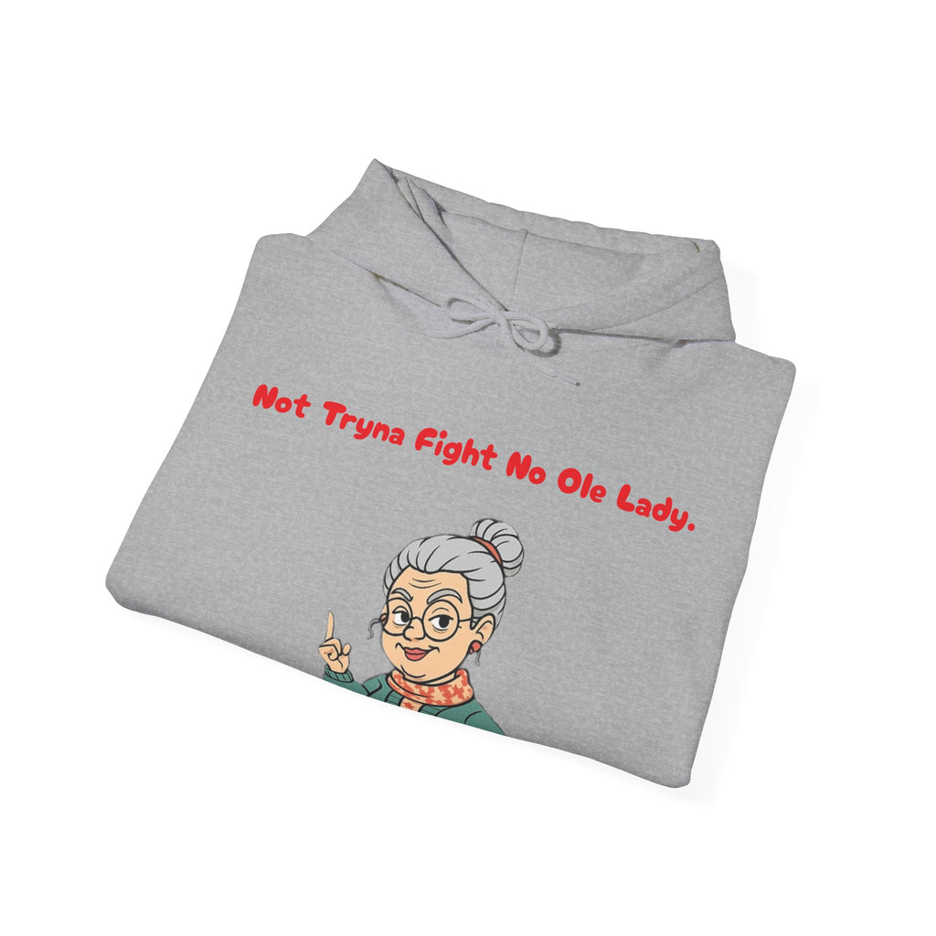 PRB Sassy Grandma Illustration Hoodie | "Not Tryna Fight No Ole Lady." by Power Runs Black
