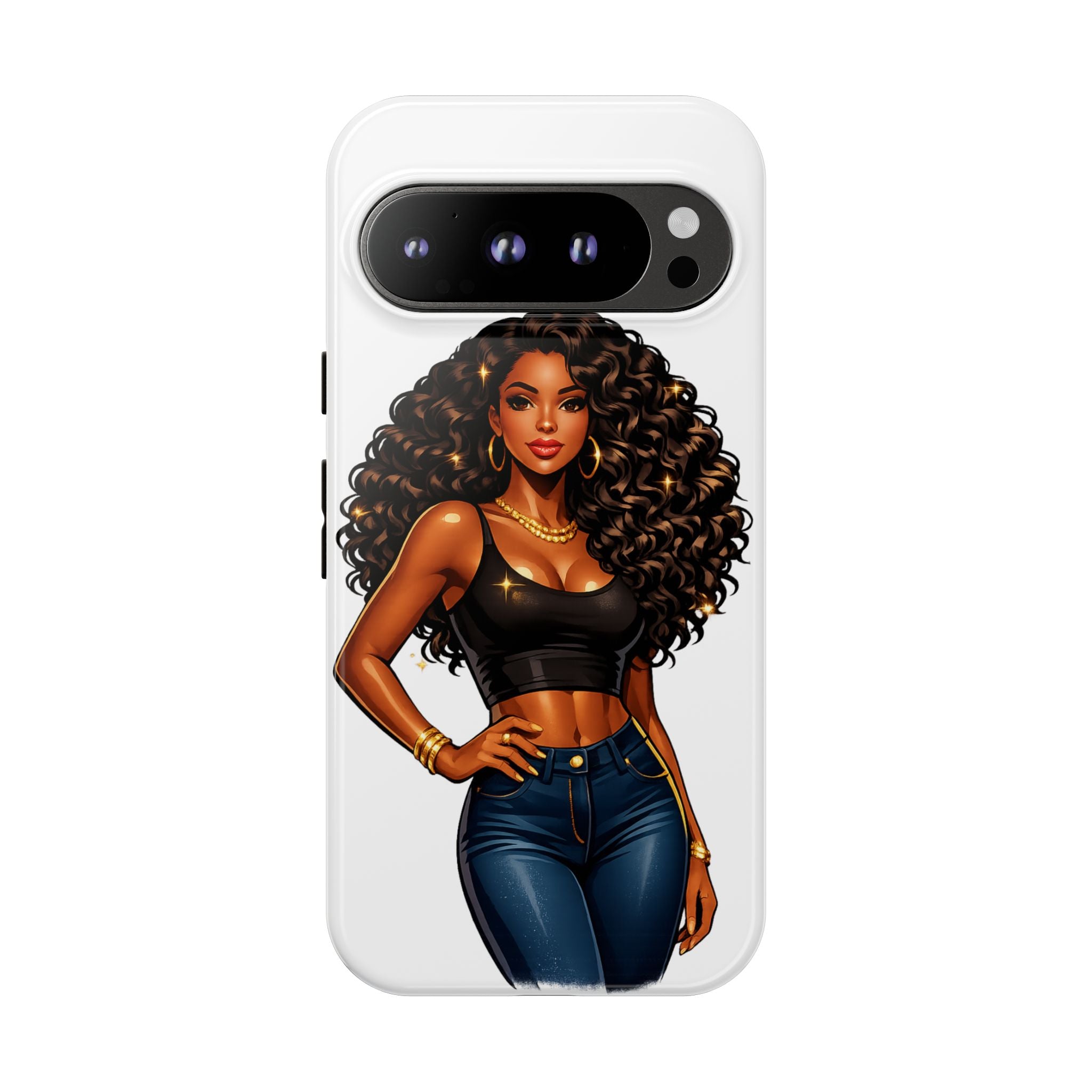 Pretty Rich Bitch by PRB Curly Hair Phone Case by Printify