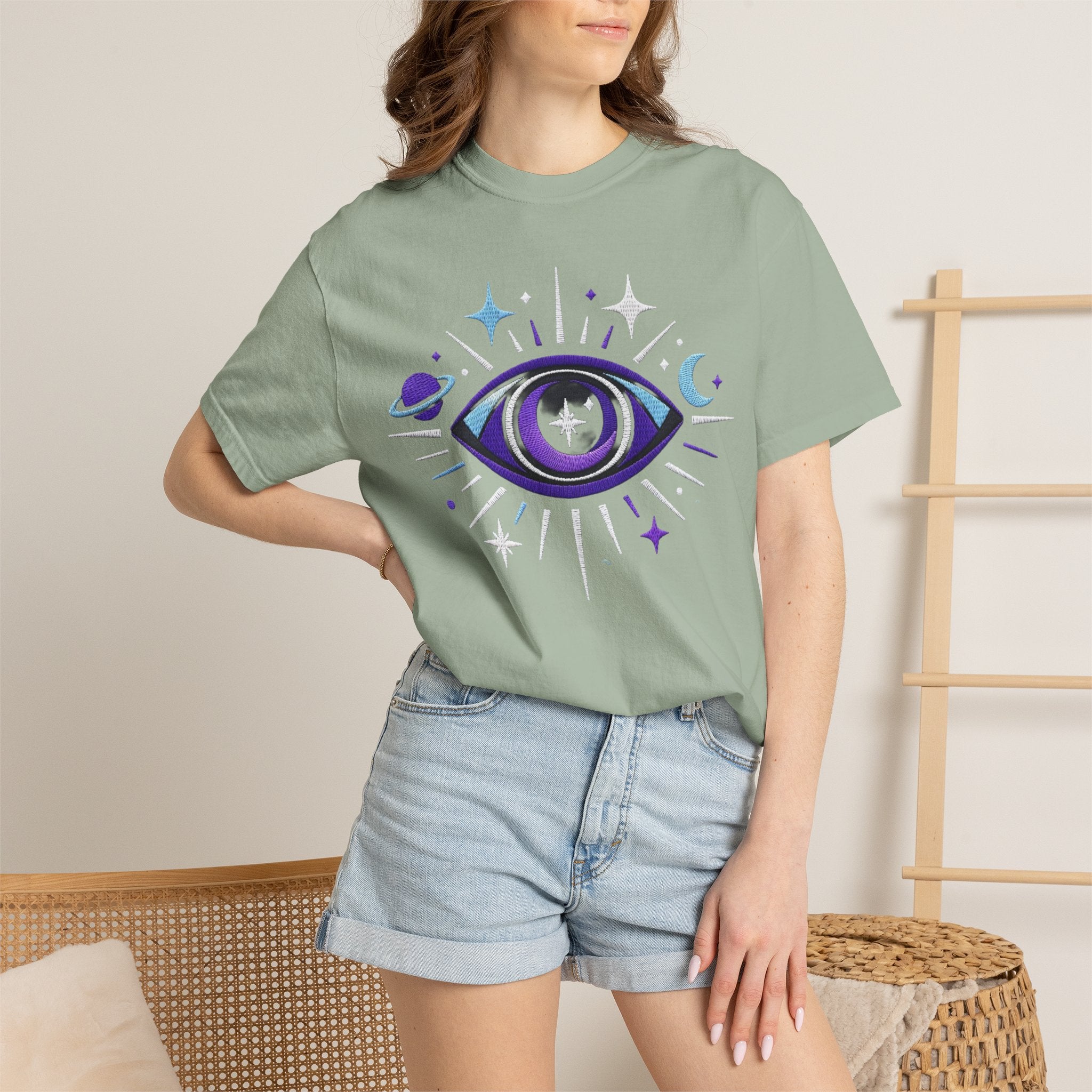 PRB Mystic All-Seeing Eye T-shirt | Cosmic Moon and Stars by Power Runs Black