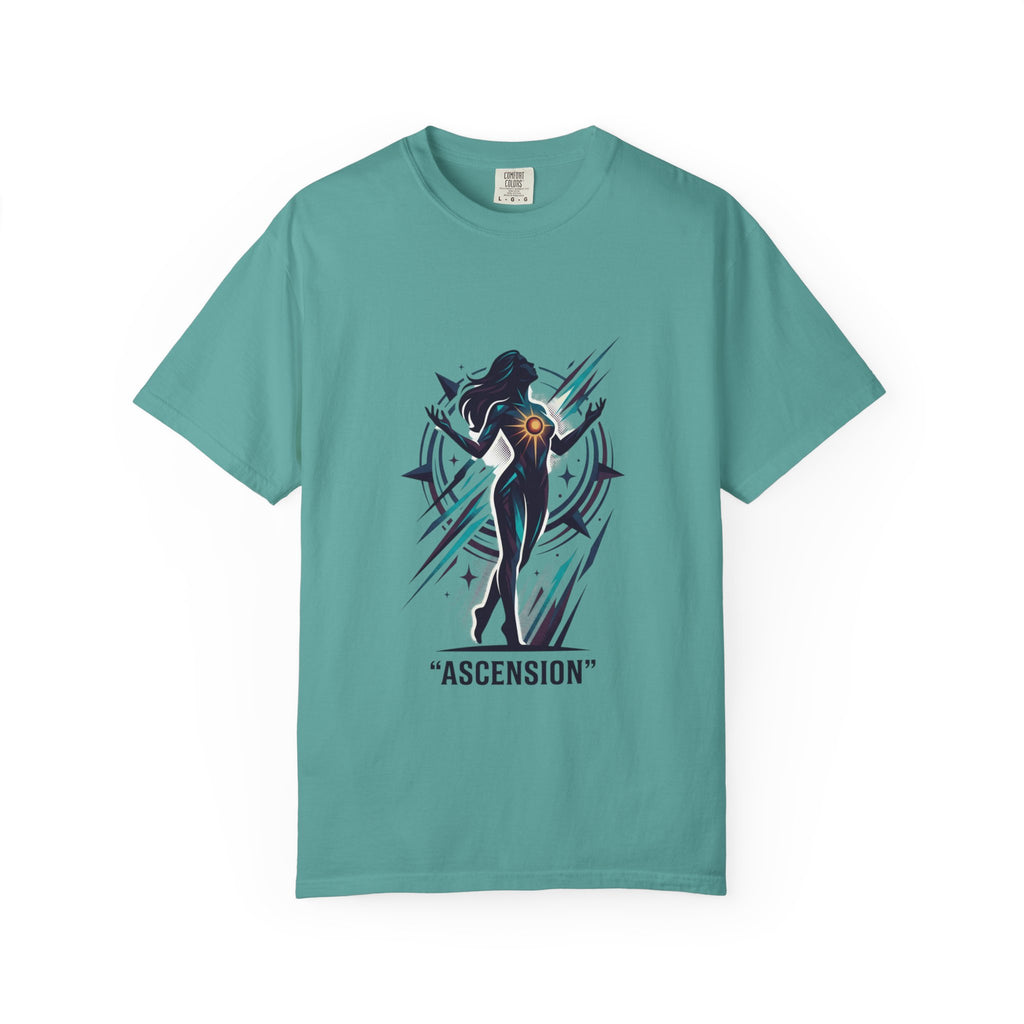 Power Runs Black PRB Ascension Graphic T-Shirt — Cosmic Silhouette Tee by Printify