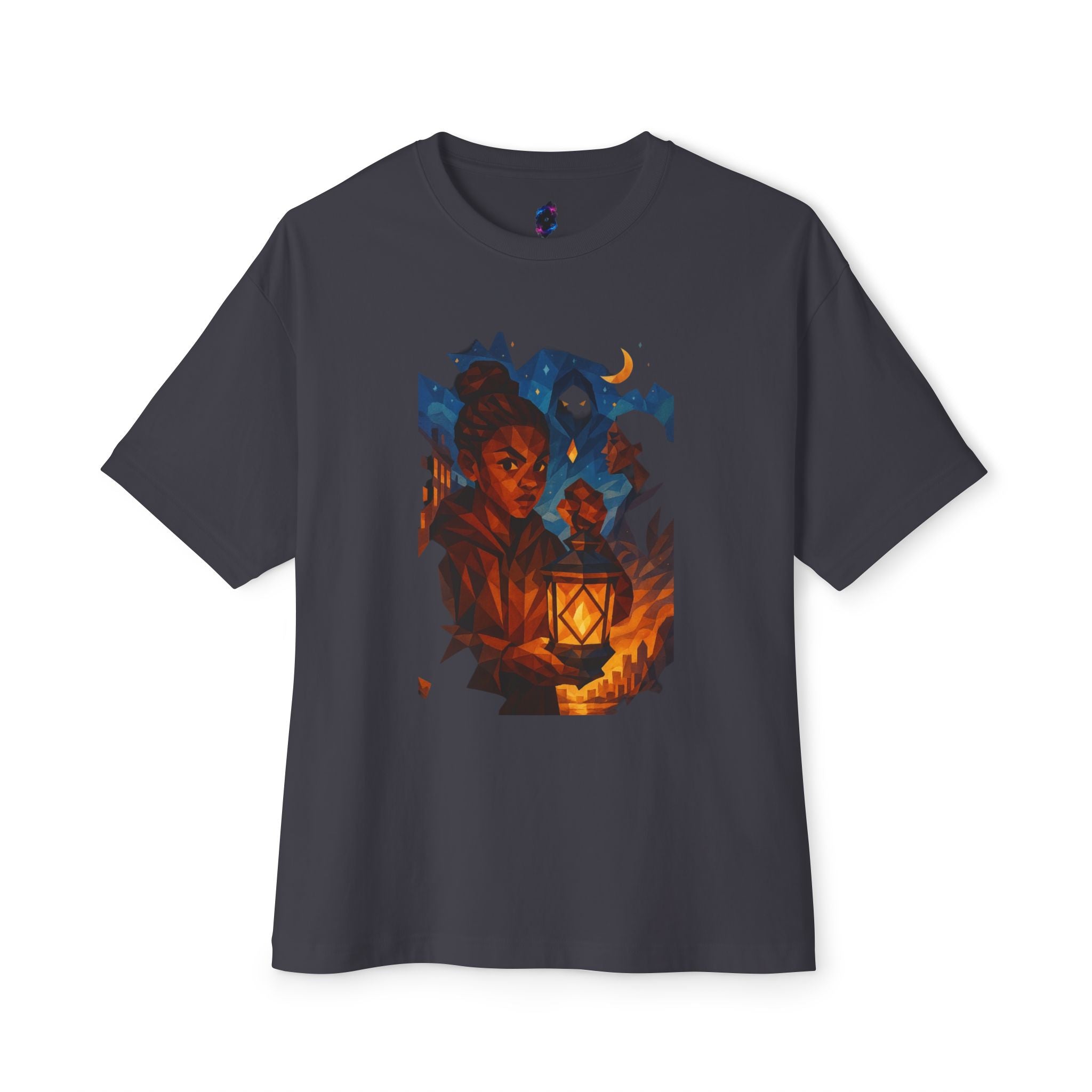 PRB Lantern Night Graphic Tee — Mystical Night Walk Art T-Shirt by Power Runs Black