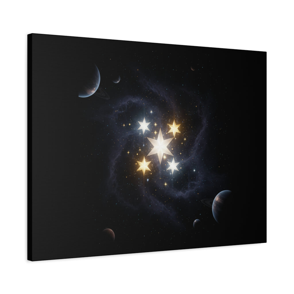 PRB Celestial Star Cluster Matte Canvas Print — Cosmic Planets Wall Art by Printify