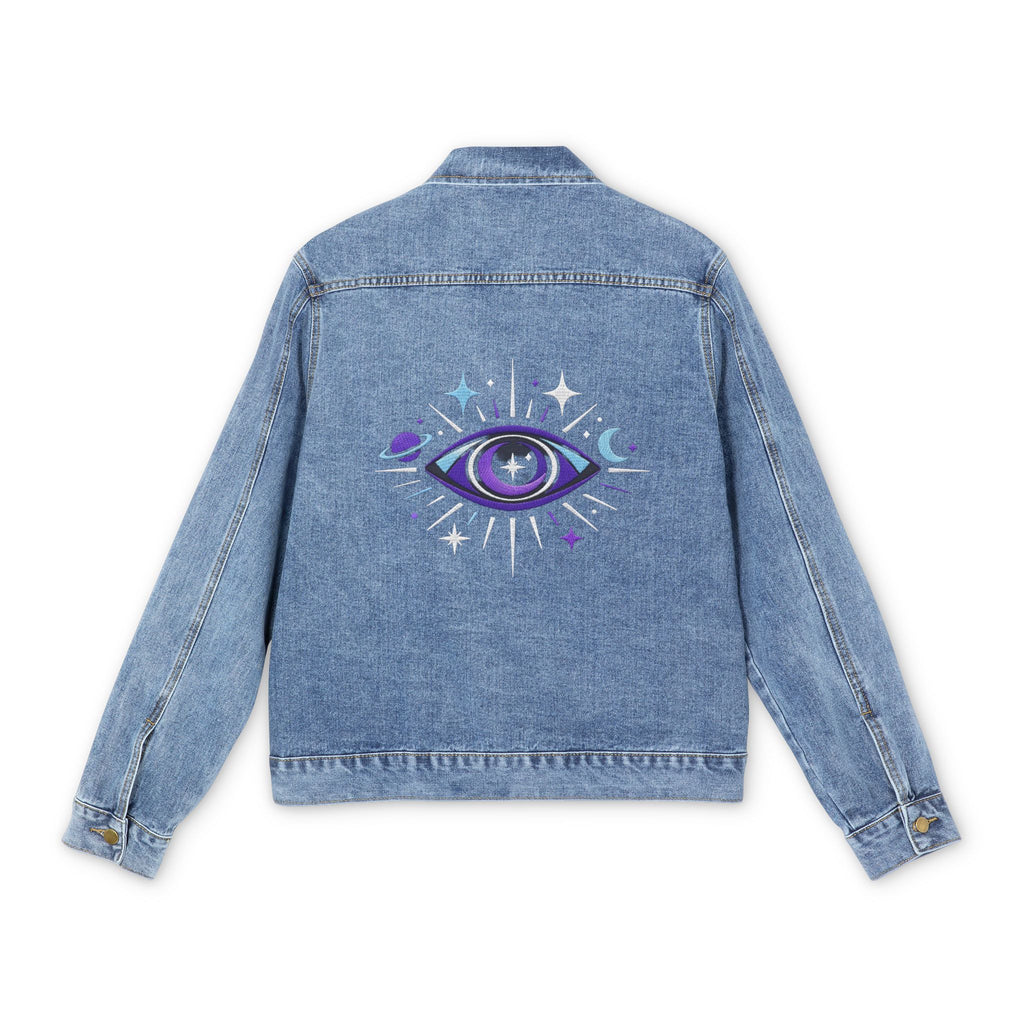 PRB Cosmic All-Seeing Eye Denim Men's Jacket | Space, Stars, Moon by Printify