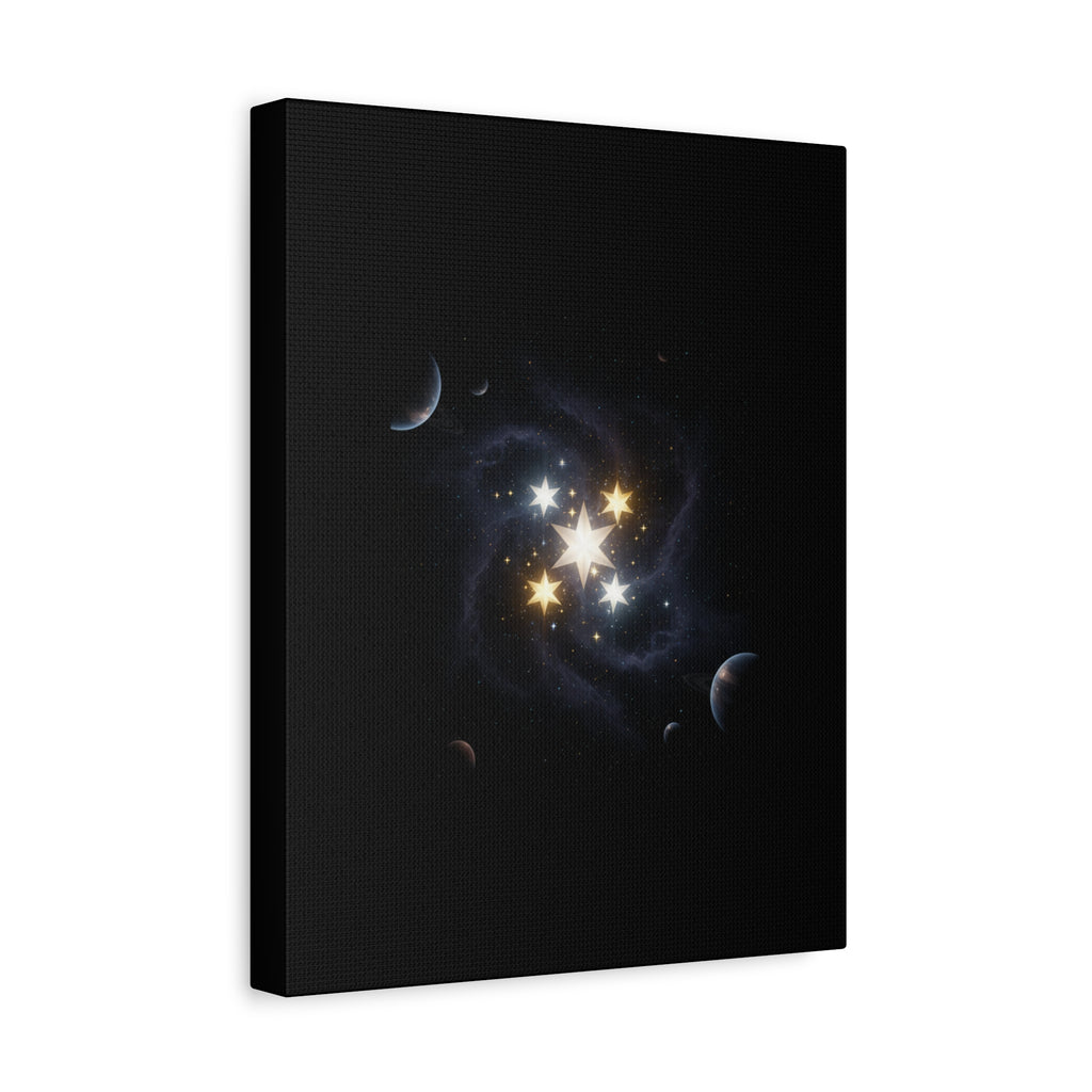 PRB Celestial Star Cluster Matte Canvas Print — Cosmic Planets Wall Art by Printify