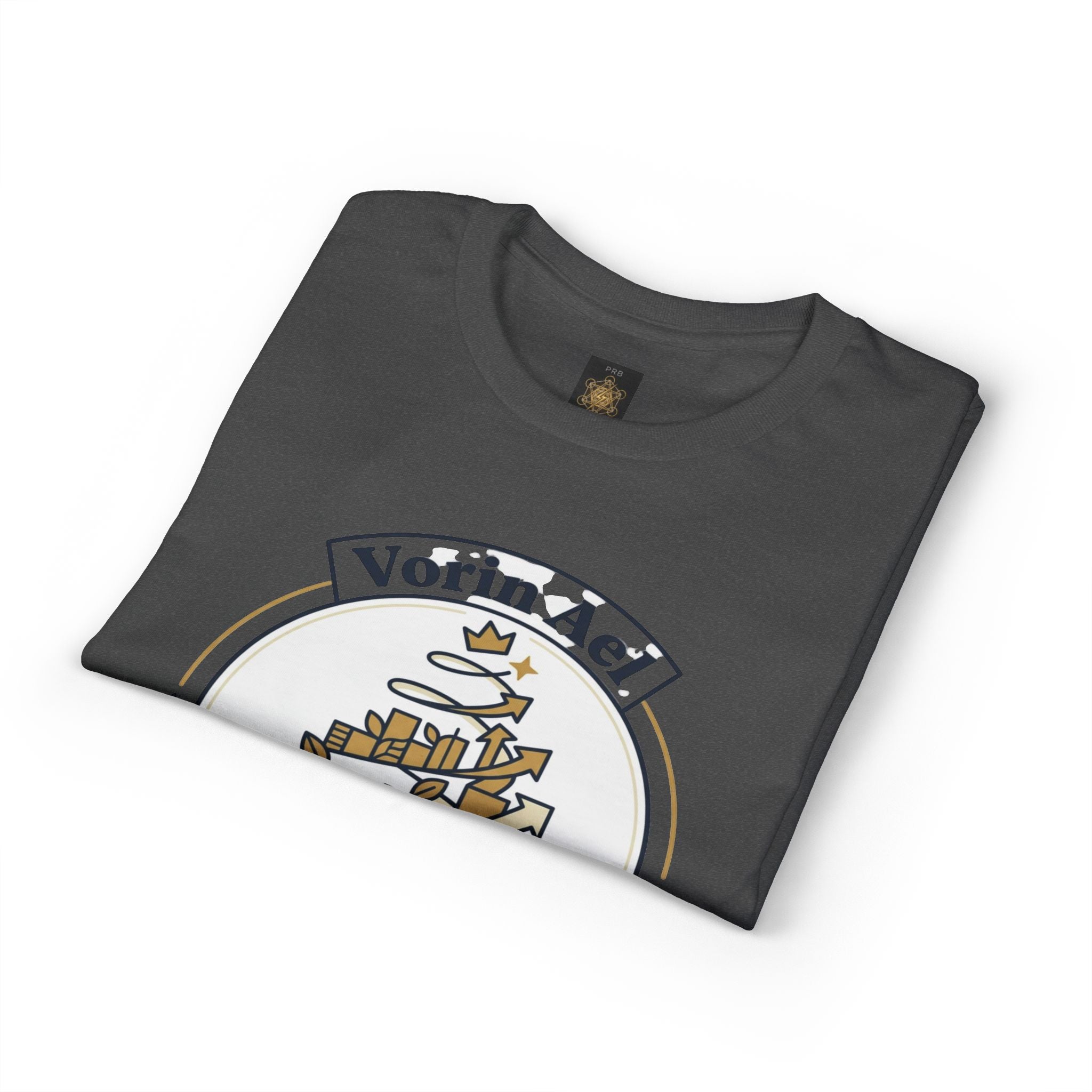 Power Runs Black PRB Vorin Ael Crest T-Shirt — Fantasy Guild Emblem Tee by Printify