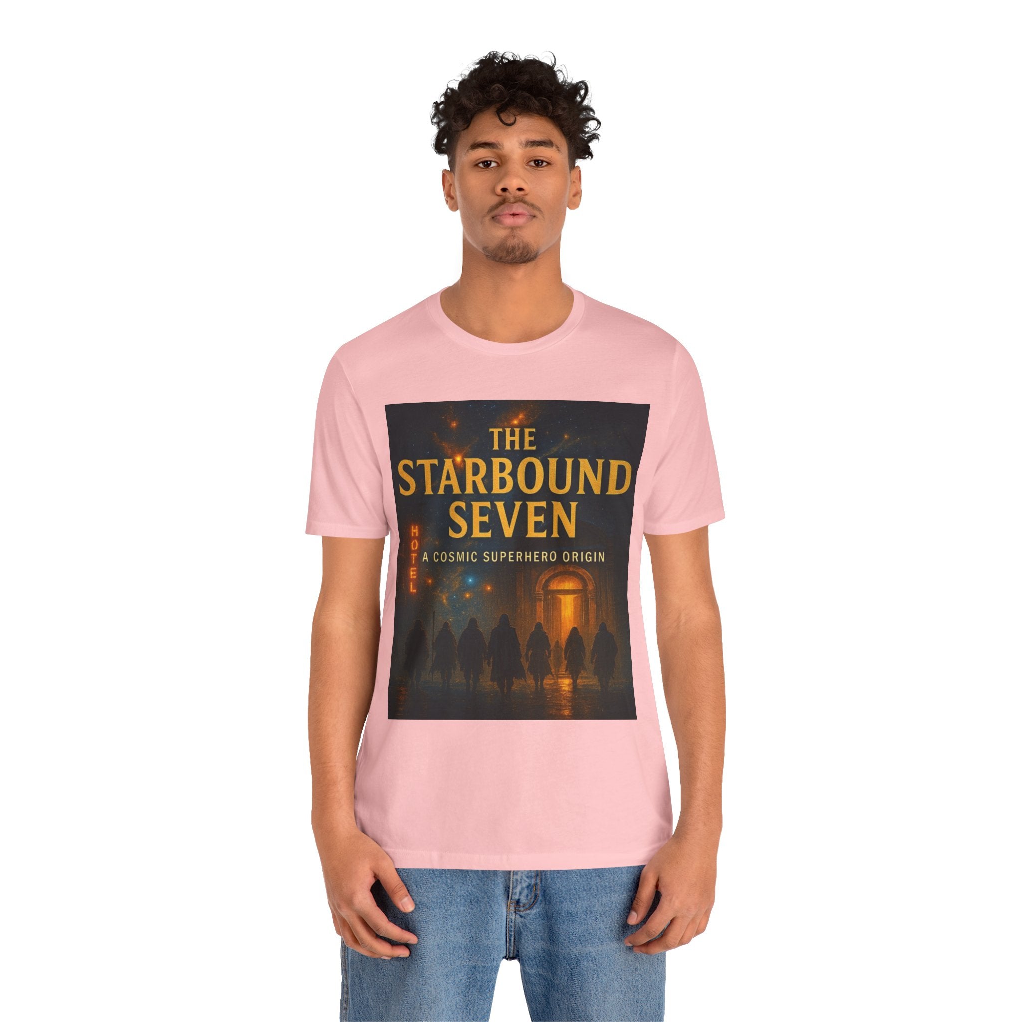 Power Runs Black PRB The Starbound Seven Tee – Retro Cosmic Superhero Poster Shirt by Power Runs Black