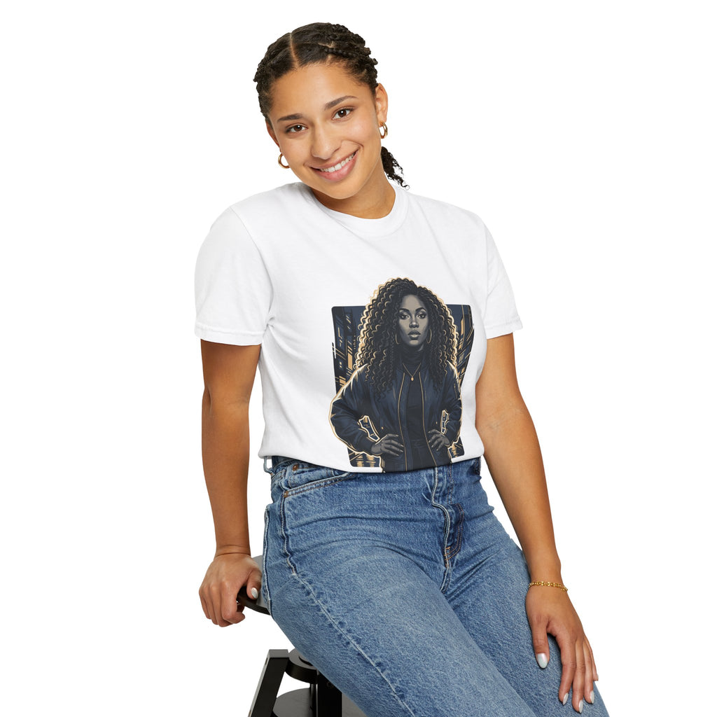 Pretty Rich Bitch The Collection by PRB T-Shirt — Bold Graphic Tee with Empowered Woman Portrait by Power Runs Black