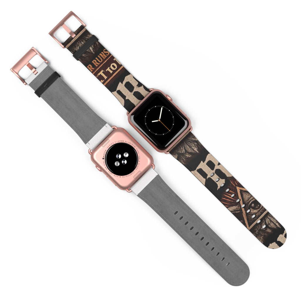 Mystic All-Seeing Eye Apple Watch Band — Vintage Occult Faux Leather Strap by Printify