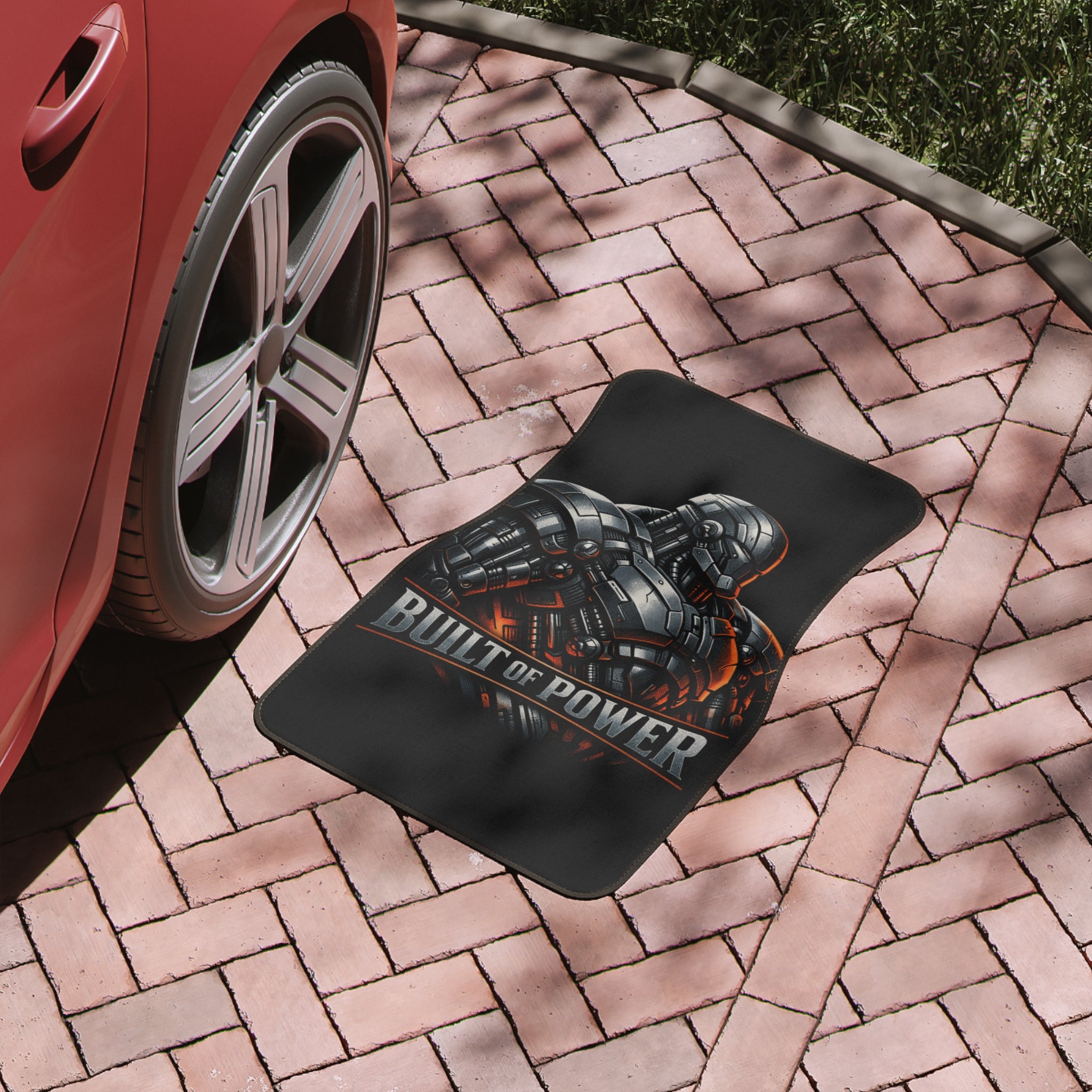 Power Runs Black PRB Built of Power Car Floor Mat — Robotic Armor Auto Mat by Power Runs Black