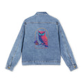 PRB Denim Jacket — Neon Owl Back Graphic Men's Denim Jacket by Power Runs Black