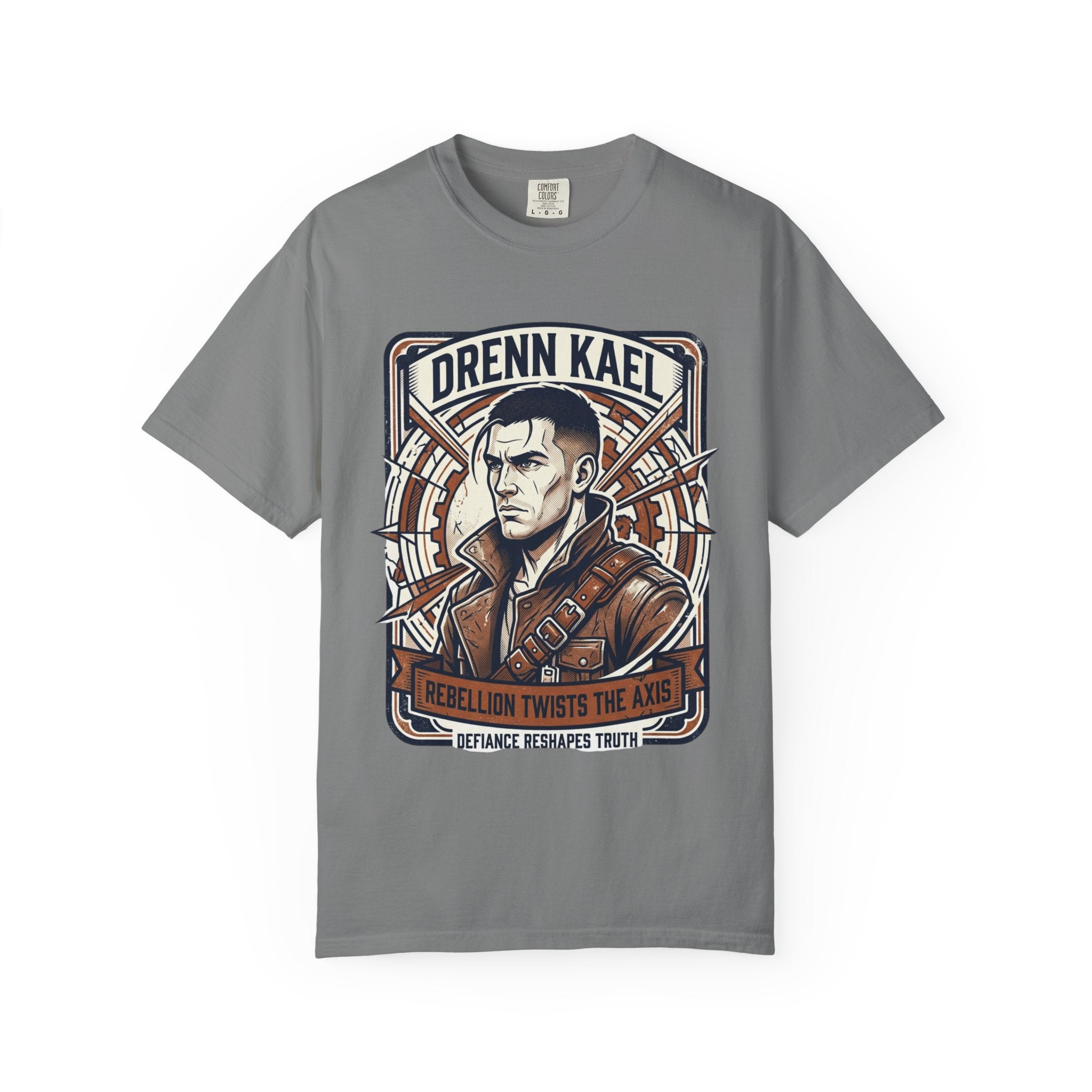 Power Runs Black PRB Drenn Kael Portrait T-Shirt — "Rebellion Twists the Axis" Graphic Tee by Power Runs Black