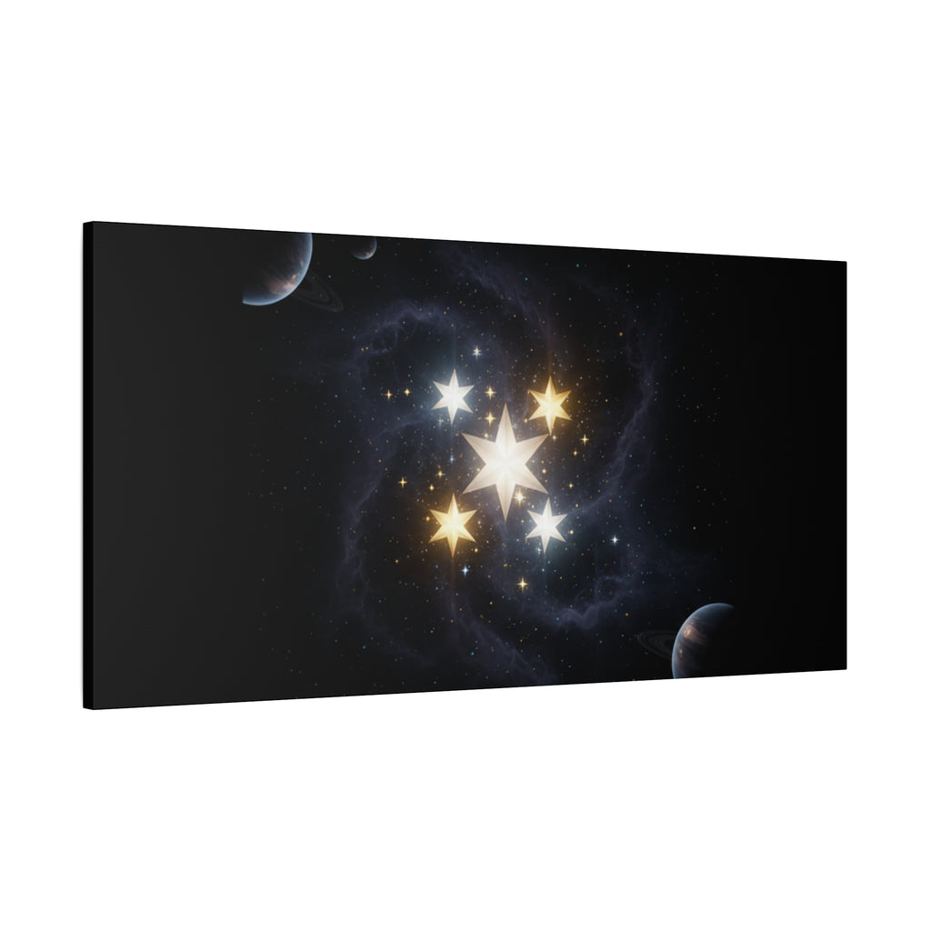 PRB Celestial Star Cluster Matte Canvas Print — Cosmic Planets Wall Art by Printify