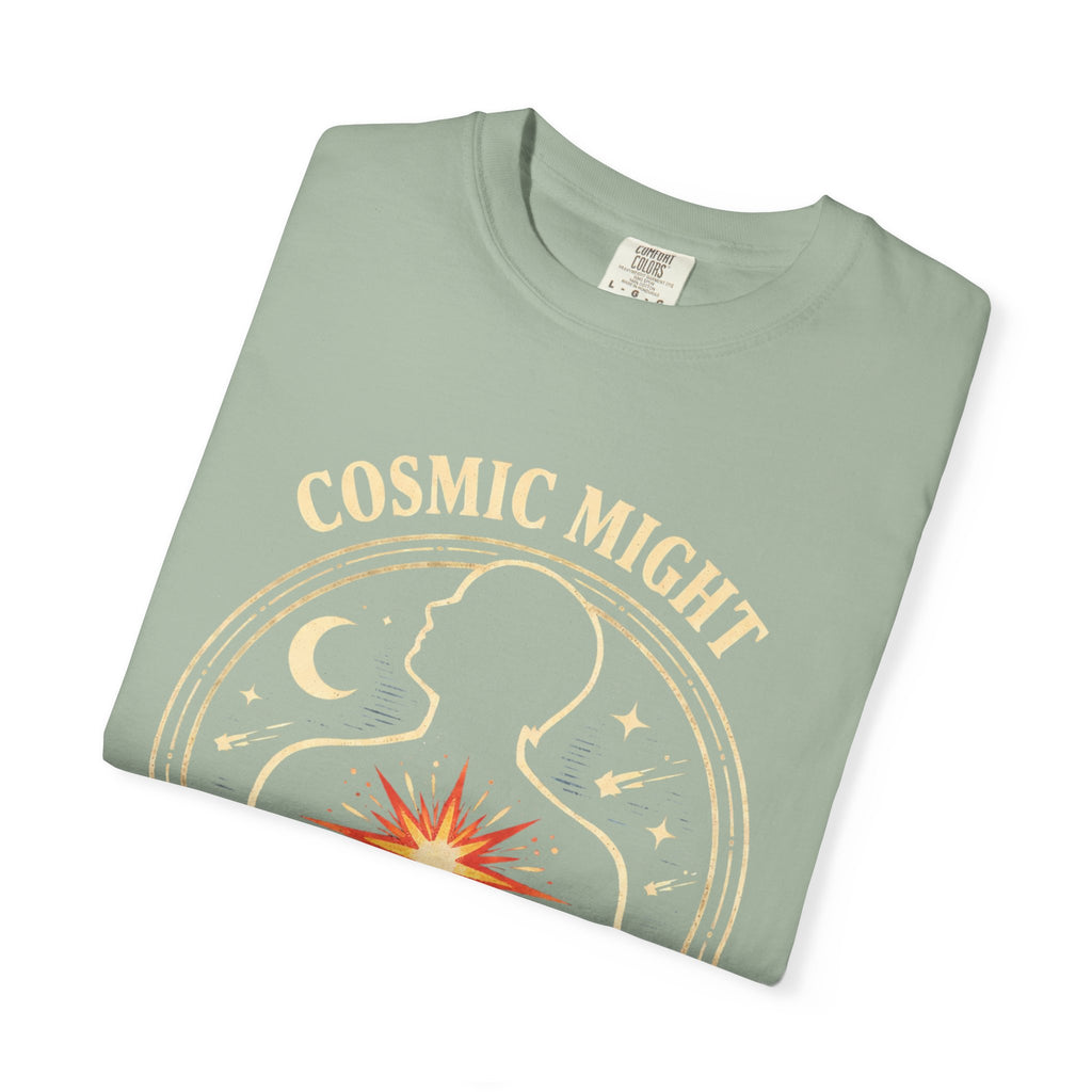 PRB Starforged Flex Cosmic Might T-Shirt — "Unleashed" Astral Heart Graphic Tee by Power Runs Black