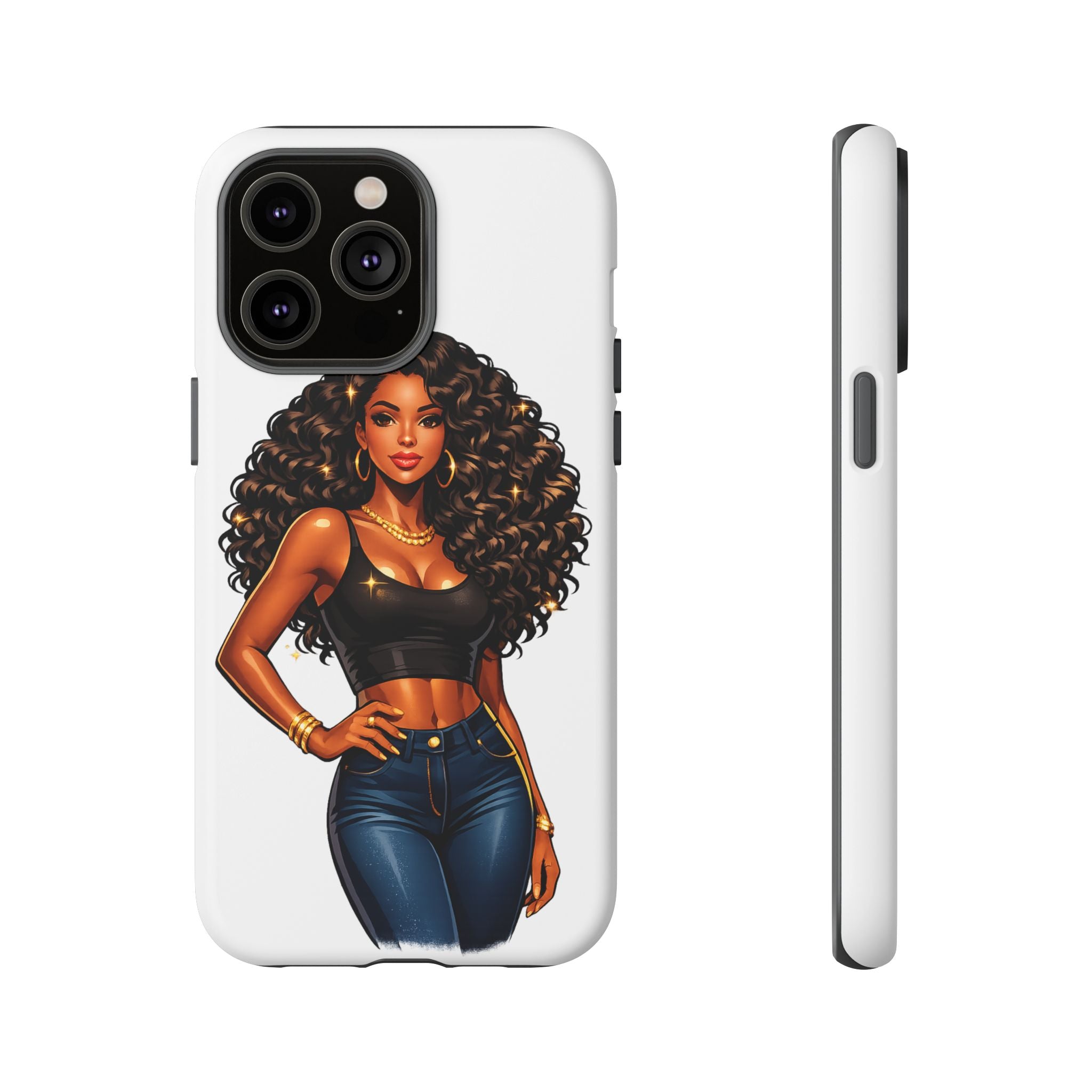Pretty Rich Bitch by PRB Curly Hair Phone Case by Printify