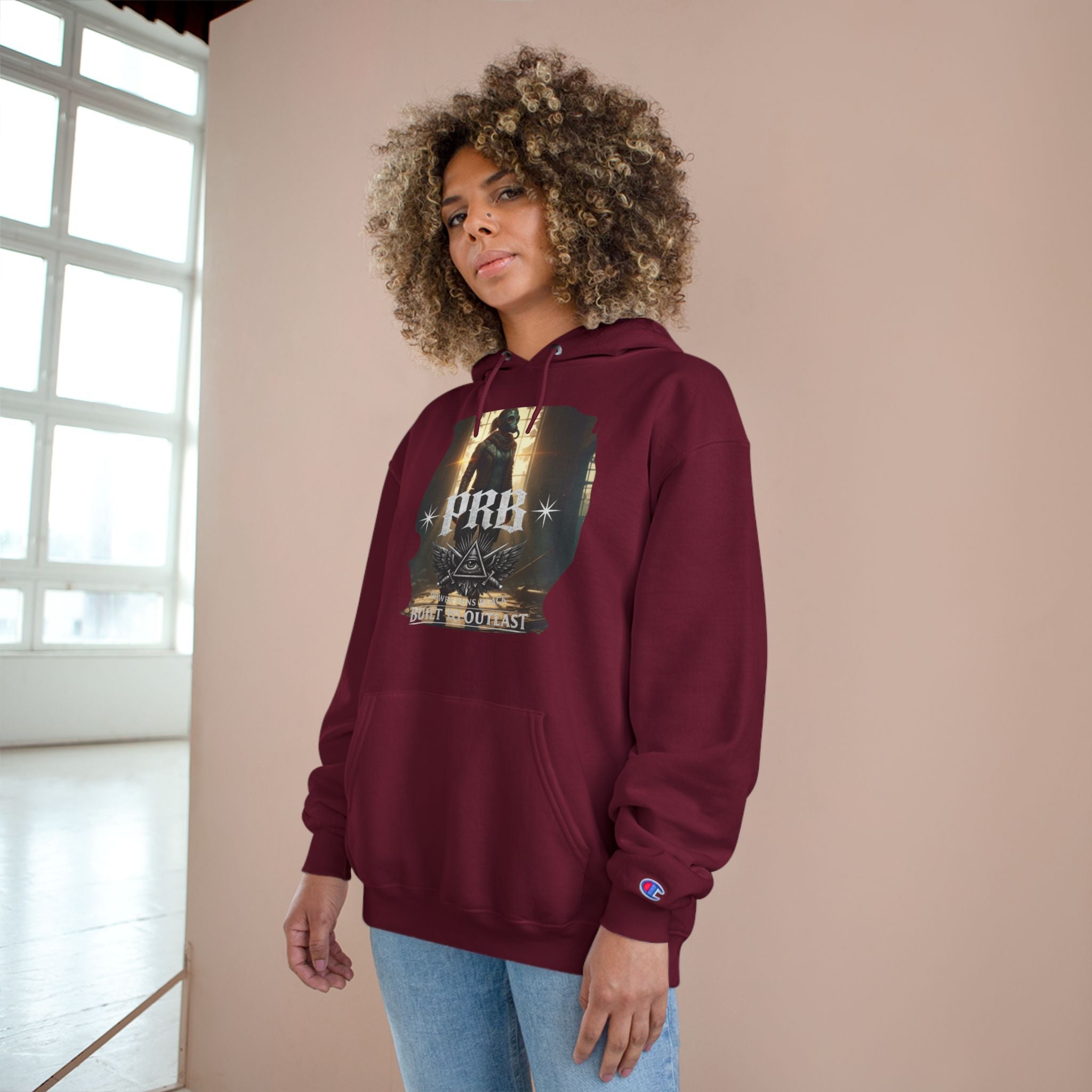PRB Champion Hoodie — Vintage Tour Graphic Pullover by Power Runs Black