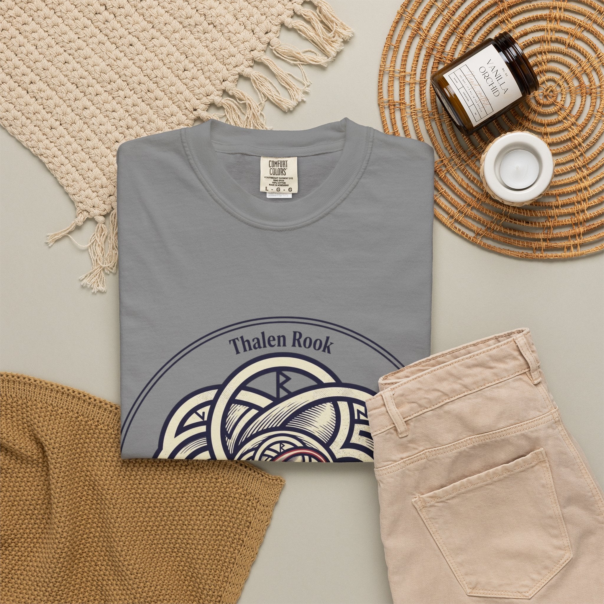 Power Runs Black PRB Thalen Rook Celtic Knot Graphic T-Shirt — "He stared too long..." Quote Tee by Printify