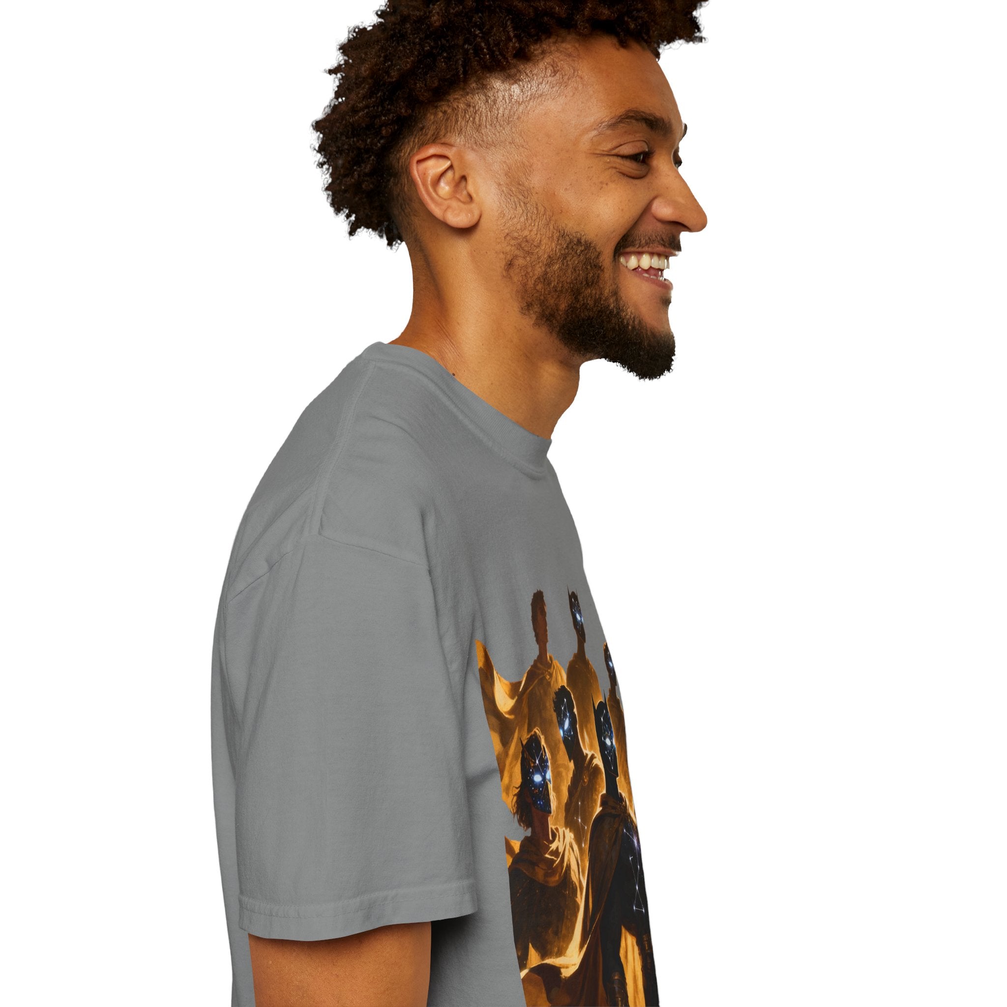 PRB Cosmic Heroes Graphic Tee (Golden Cloaks & Starry Faces) by Power Runs Black