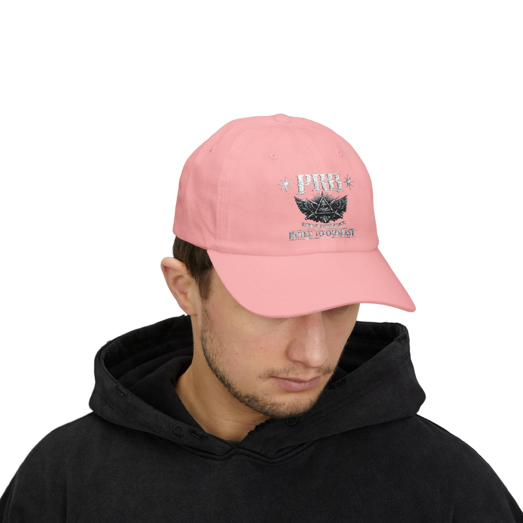 PRB Dad Cap — Vintage Crest Embroidered Baseball Hat by Power Runs Black